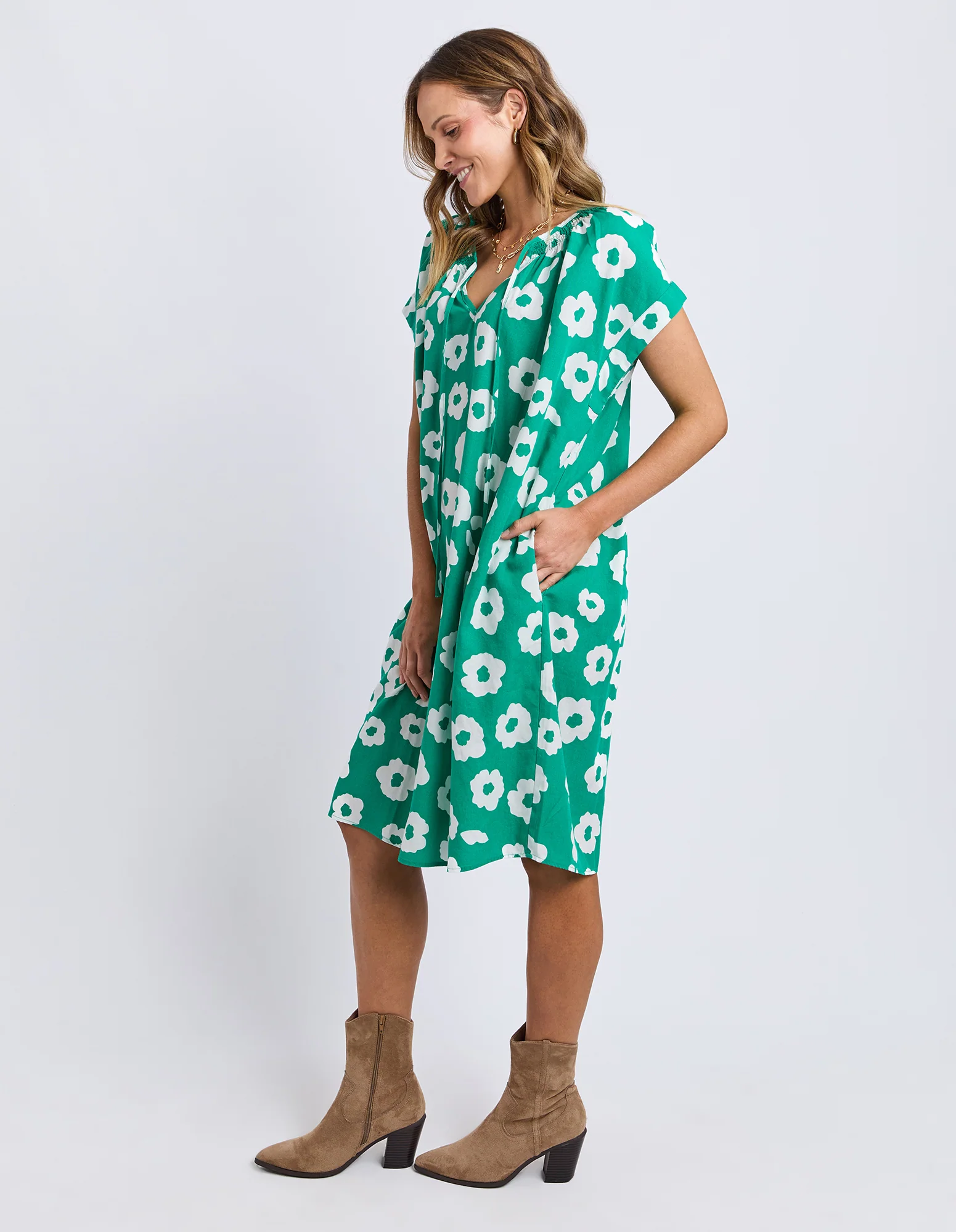 Azalea Mini Dress Turquoise - Image 6