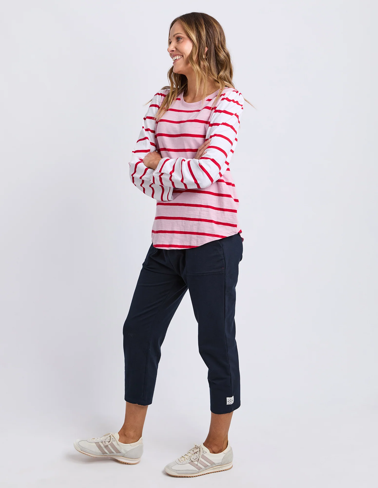 Baia Long Sleeve Tee Pink & Red Stripe - Image 11