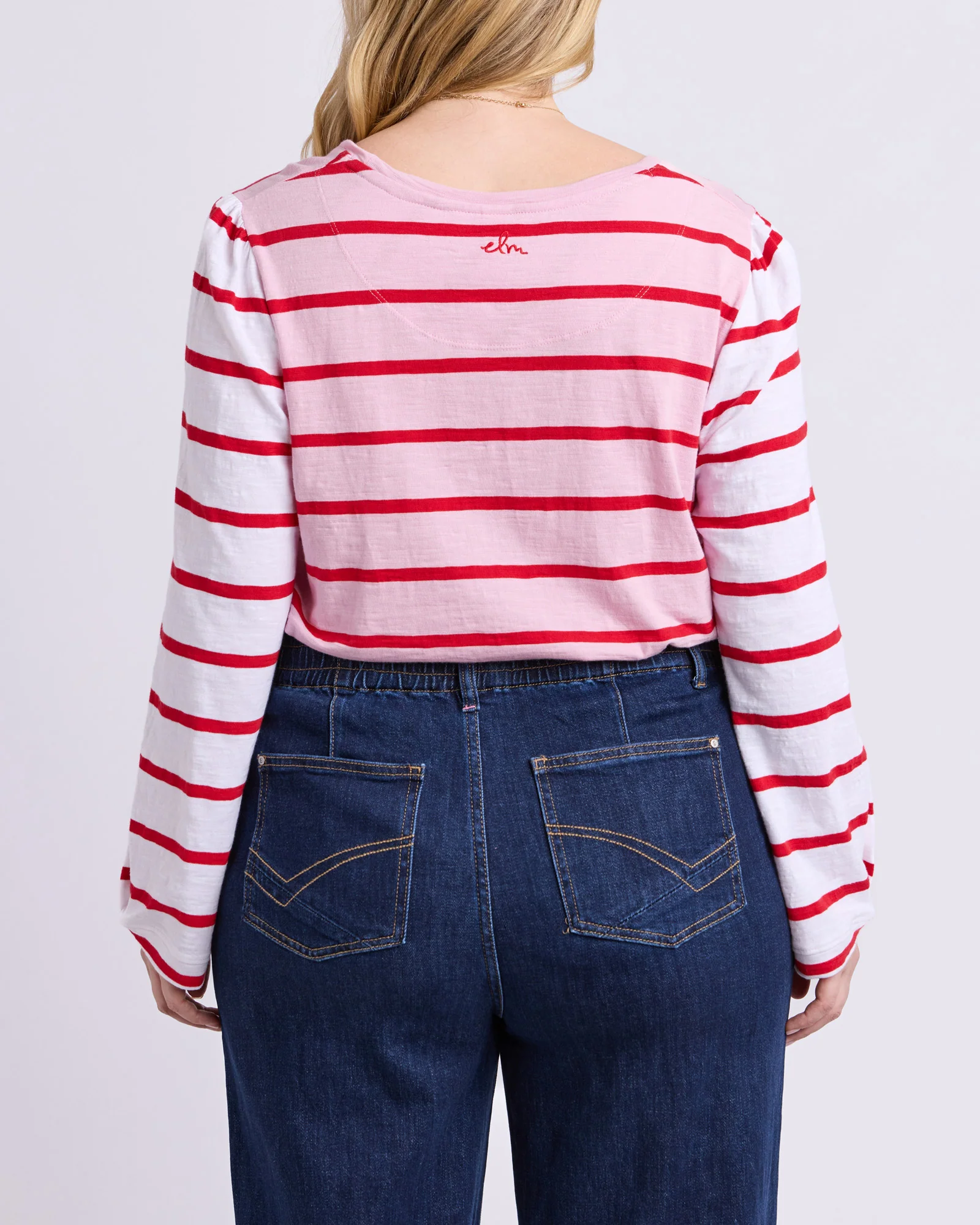 Baia Long Sleeve Tee Pink & Red Stripe - Image 6