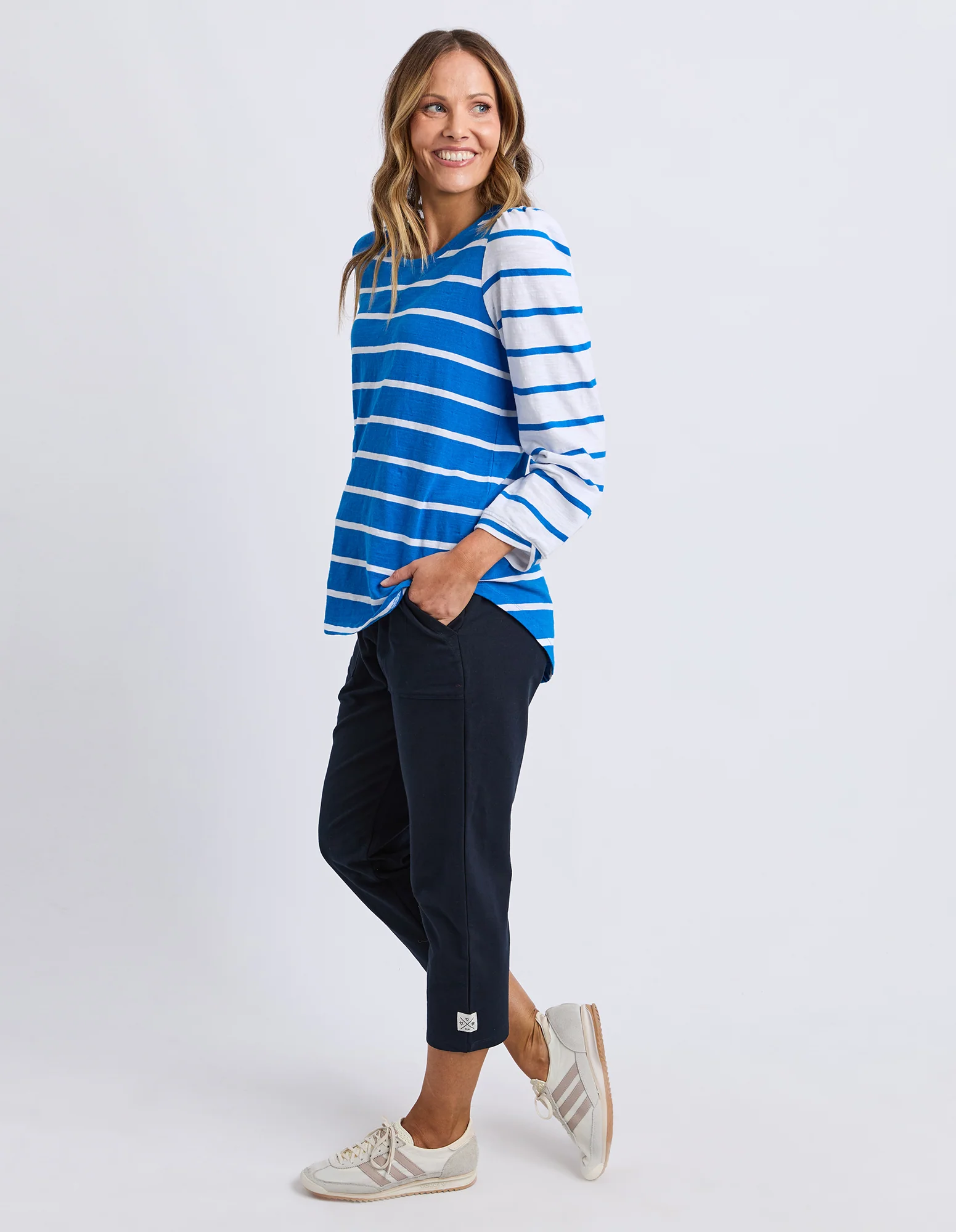 Baia Long Sleeve Tee Royal & White Stripe - Image 11