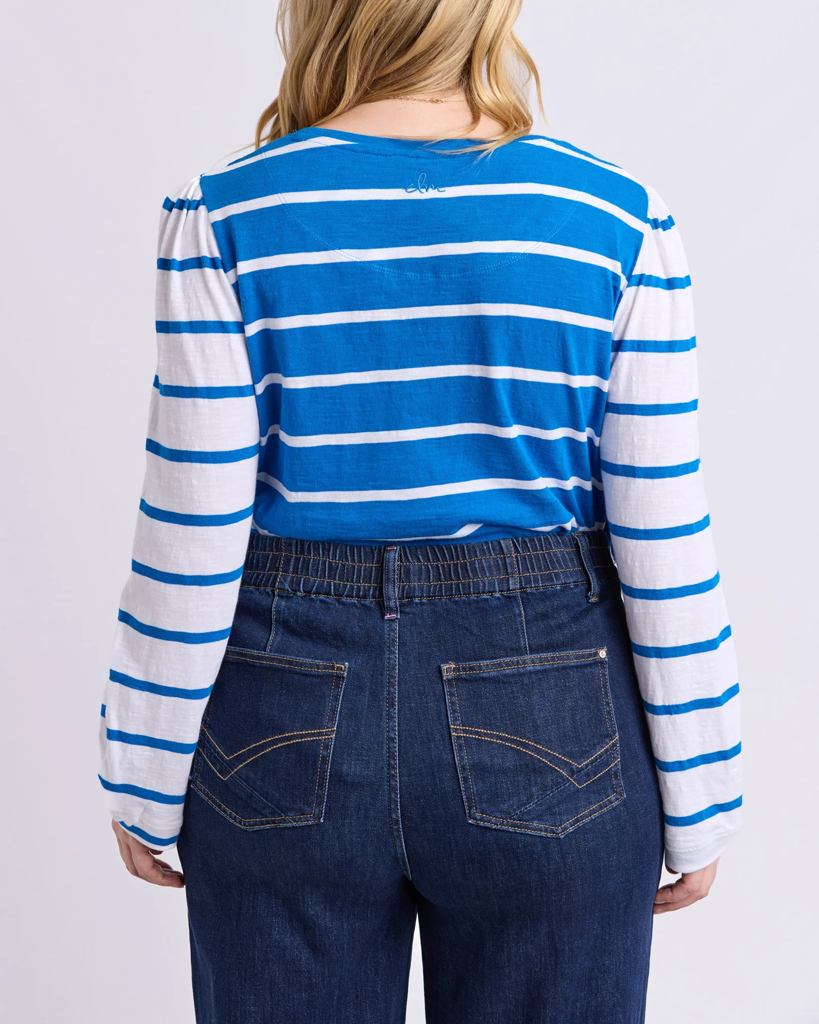 Baia Long Sleeve Tee Royal & White Stripe - Image 6