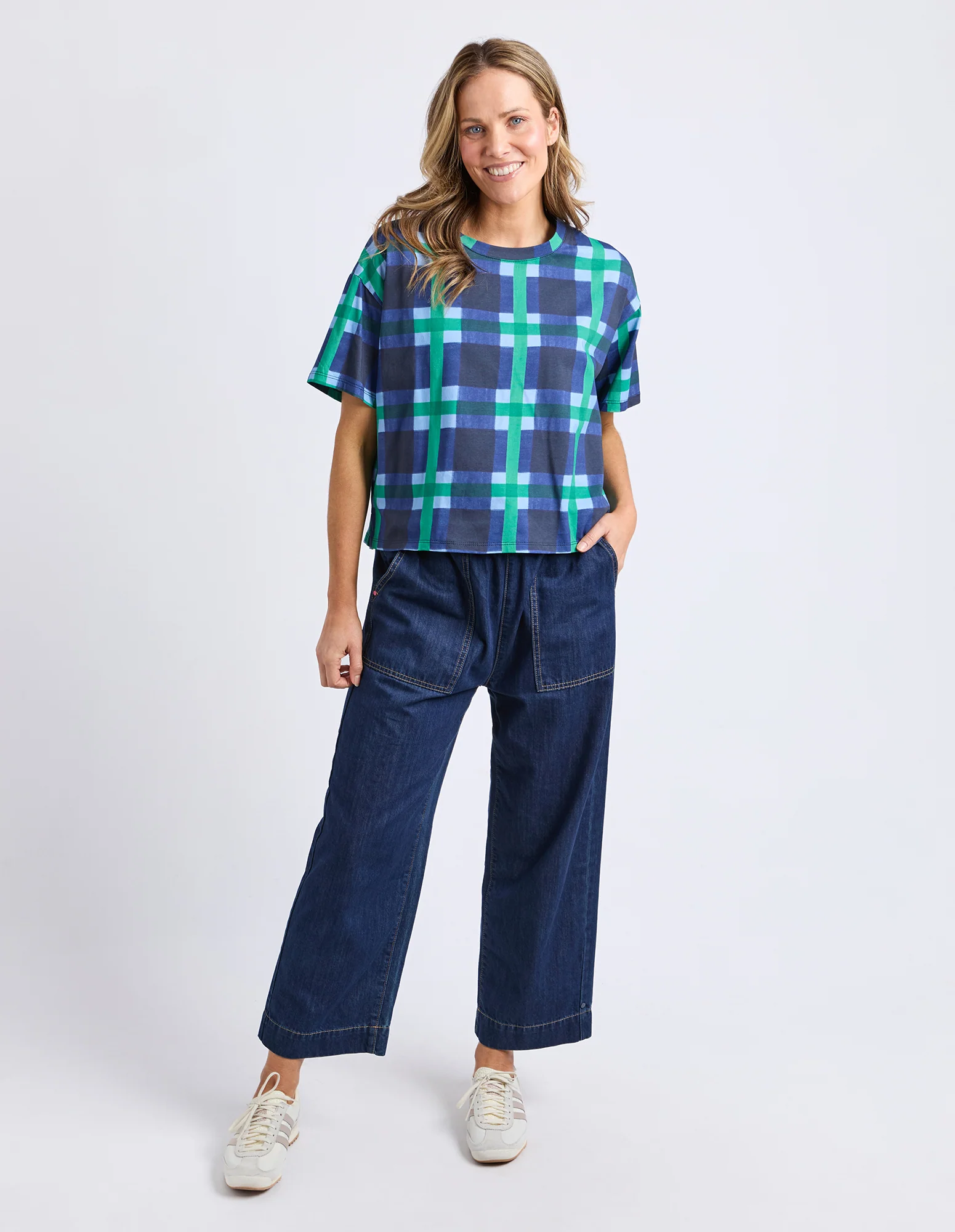 Bari Tee Blue Check Print - Image 2