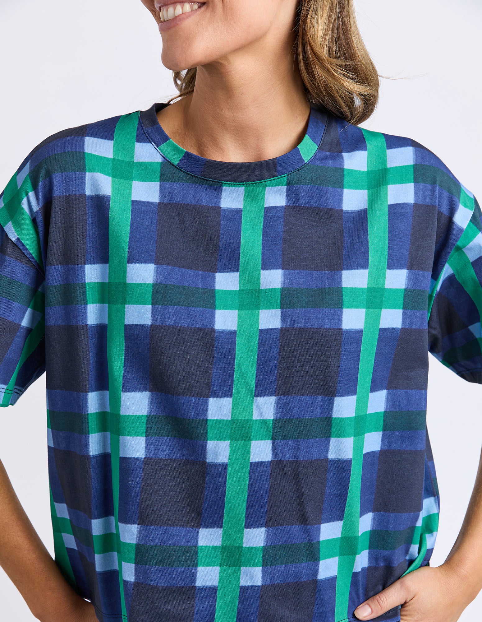 Bari Tee Blue Check Print - Image 5