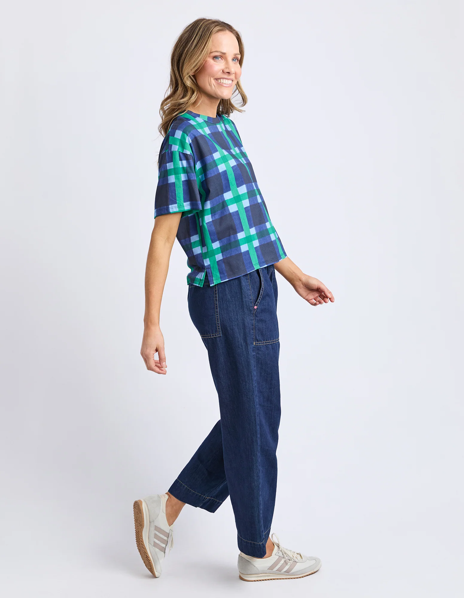 Bari Tee Blue Check Print - Image 6
