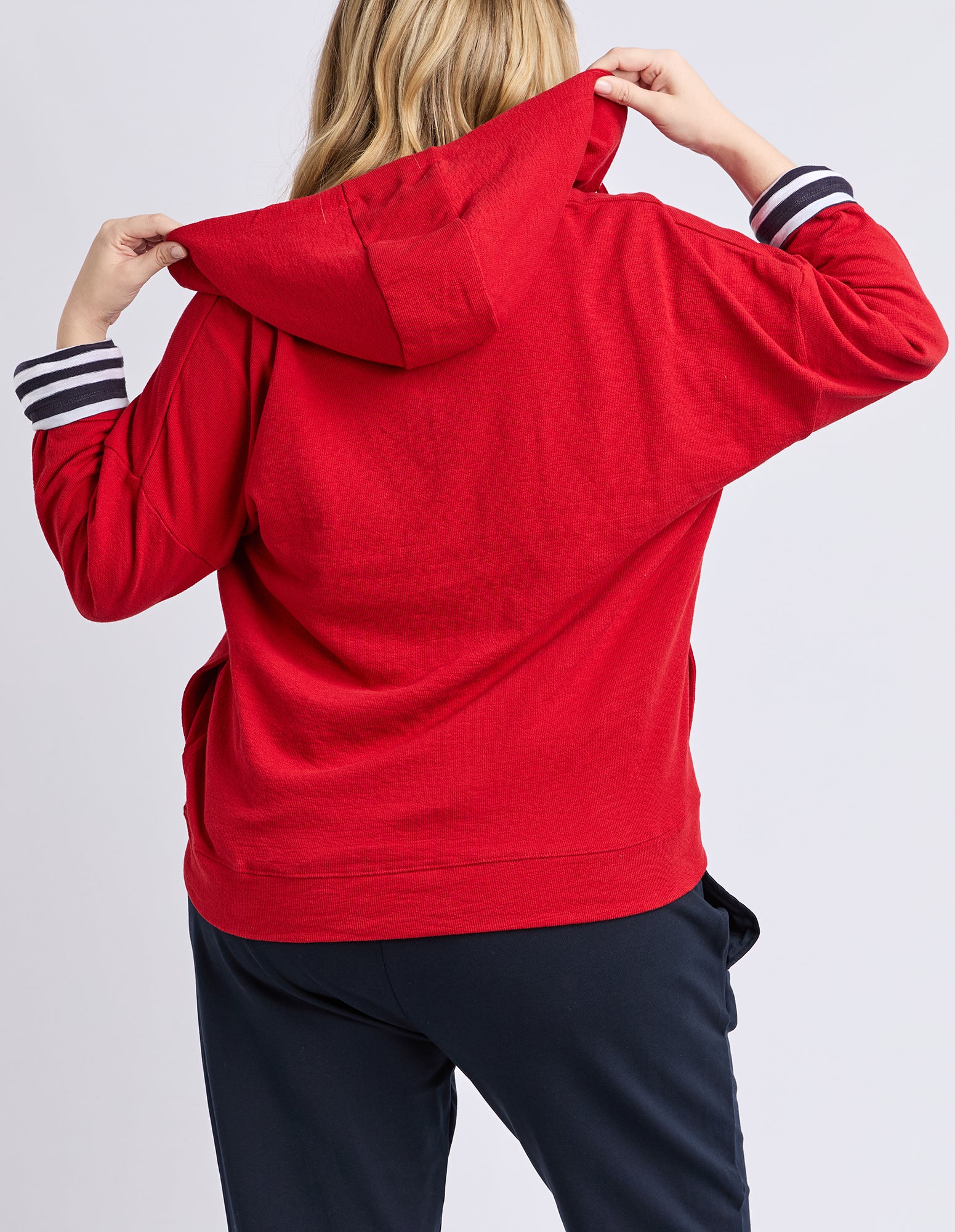 Beachy L/S Zip Hoodie Cranberry - Image 3