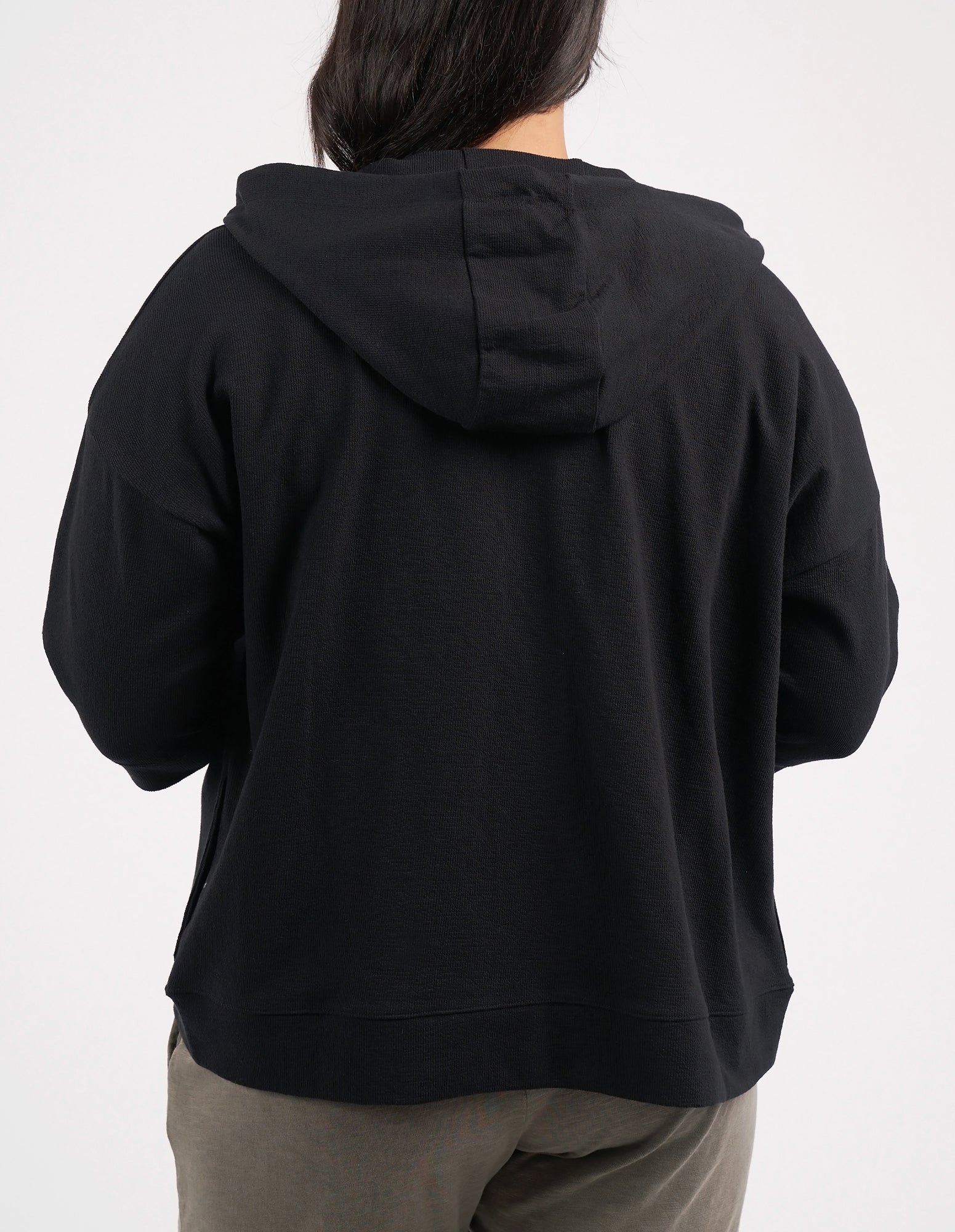 Beachy Zip Hoodie Black - Image 4