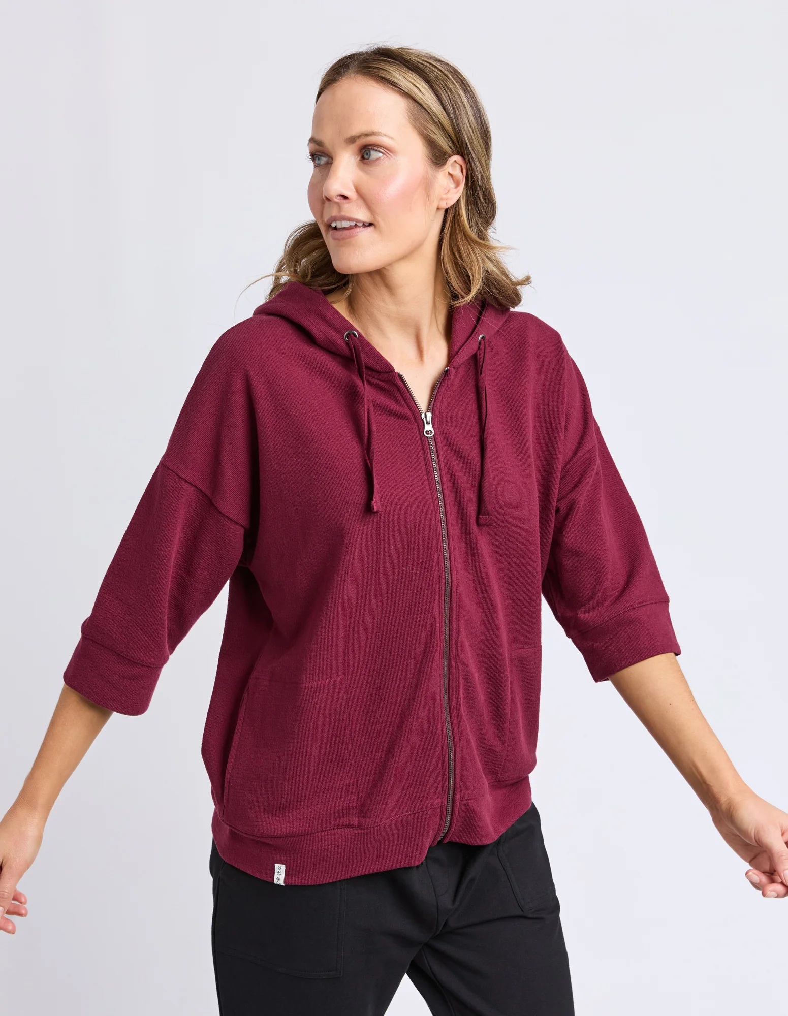 Beachy Zip Hoodie Plum - Image 10