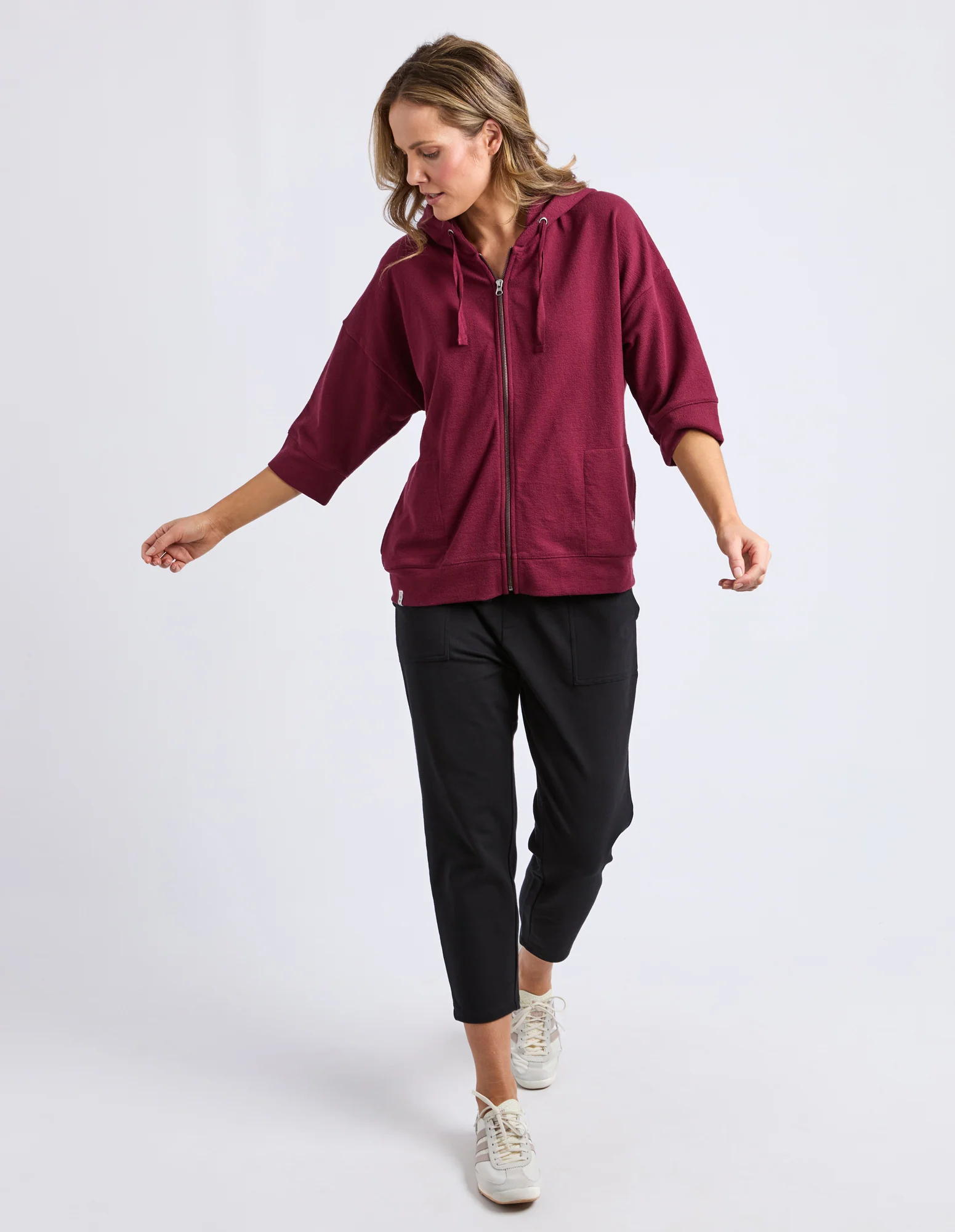 Beachy Zip Hoodie Plum - Image 12