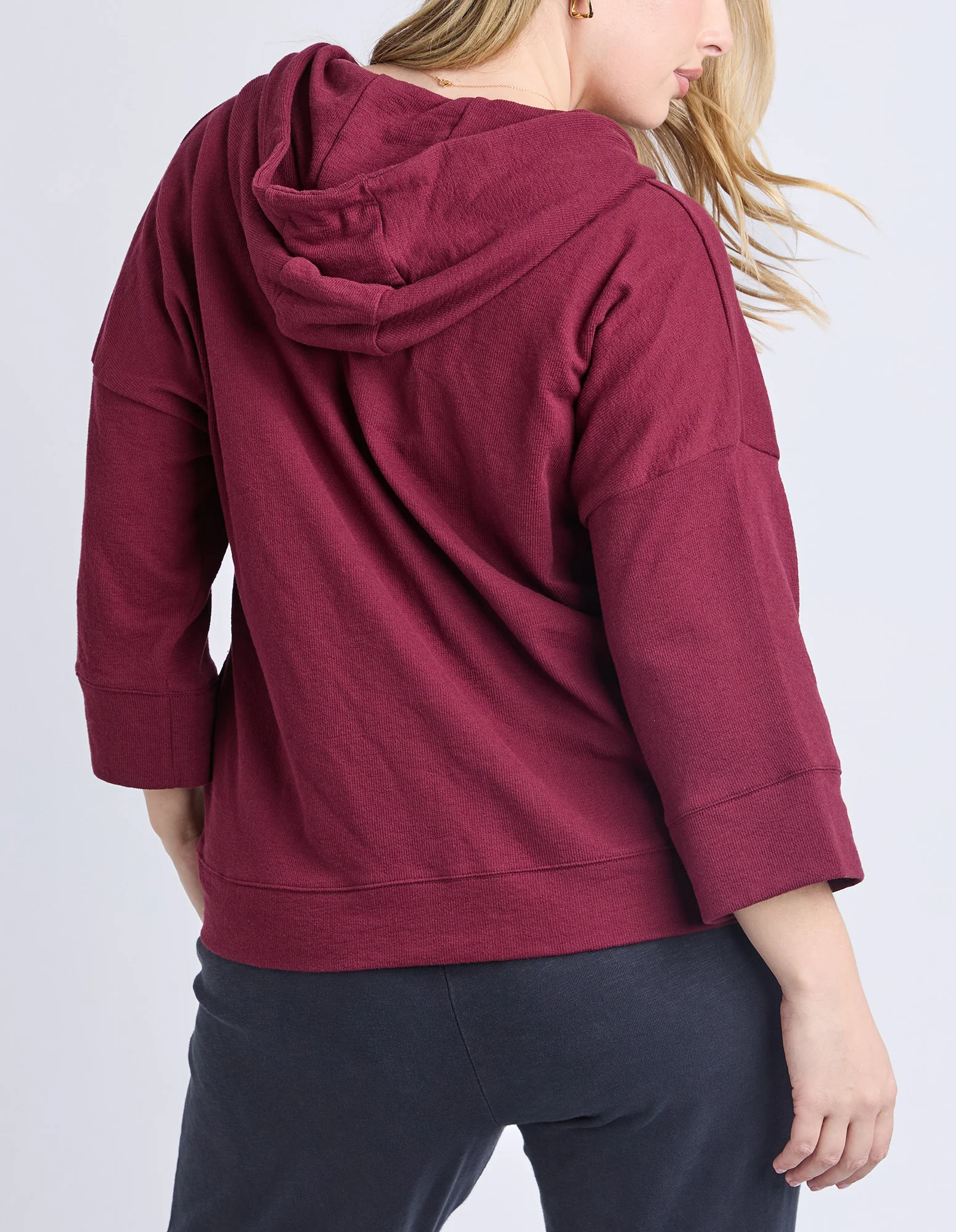Beachy Zip Hoodie Plum - Image 4