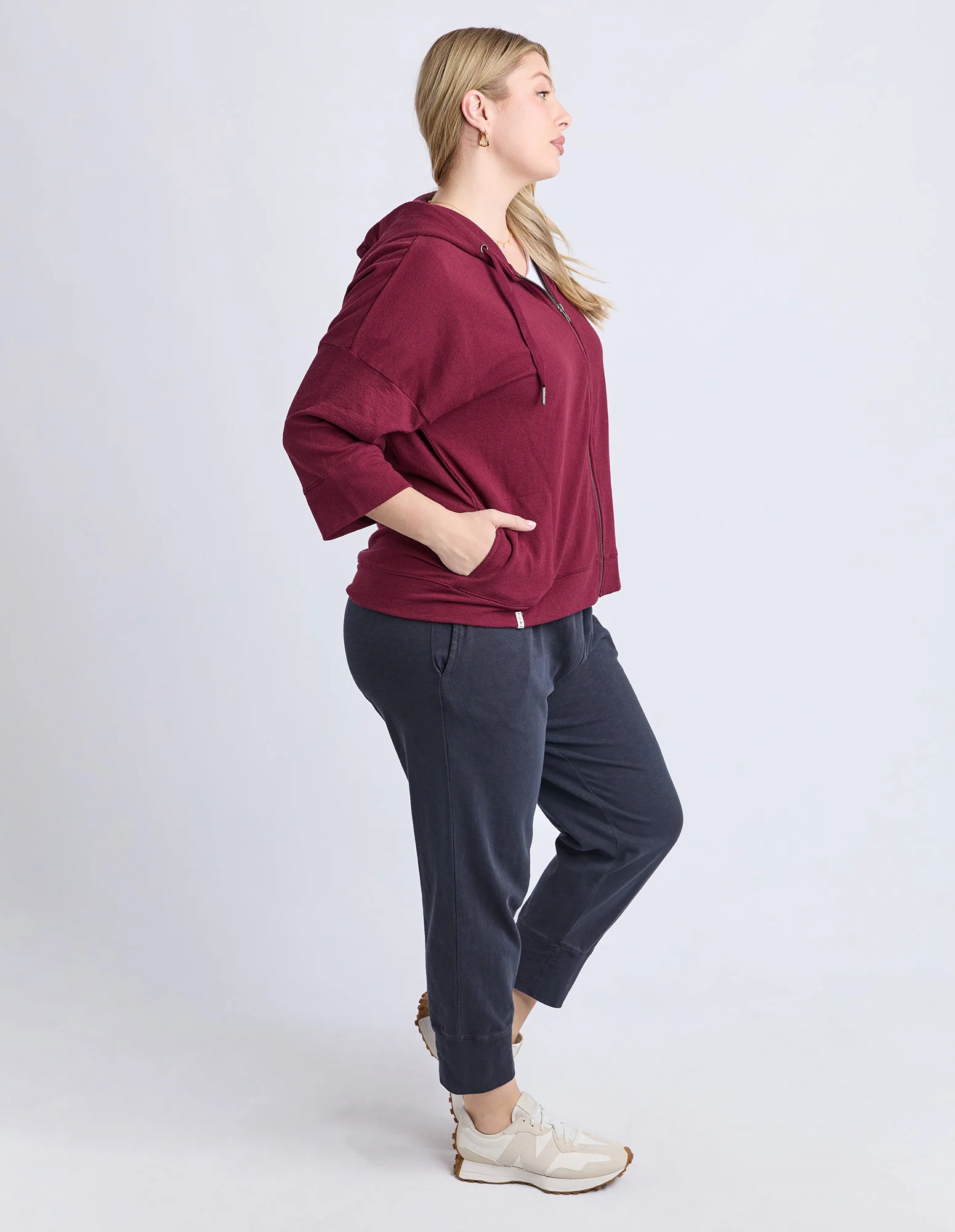 Beachy Zip Hoodie Plum - Image 7