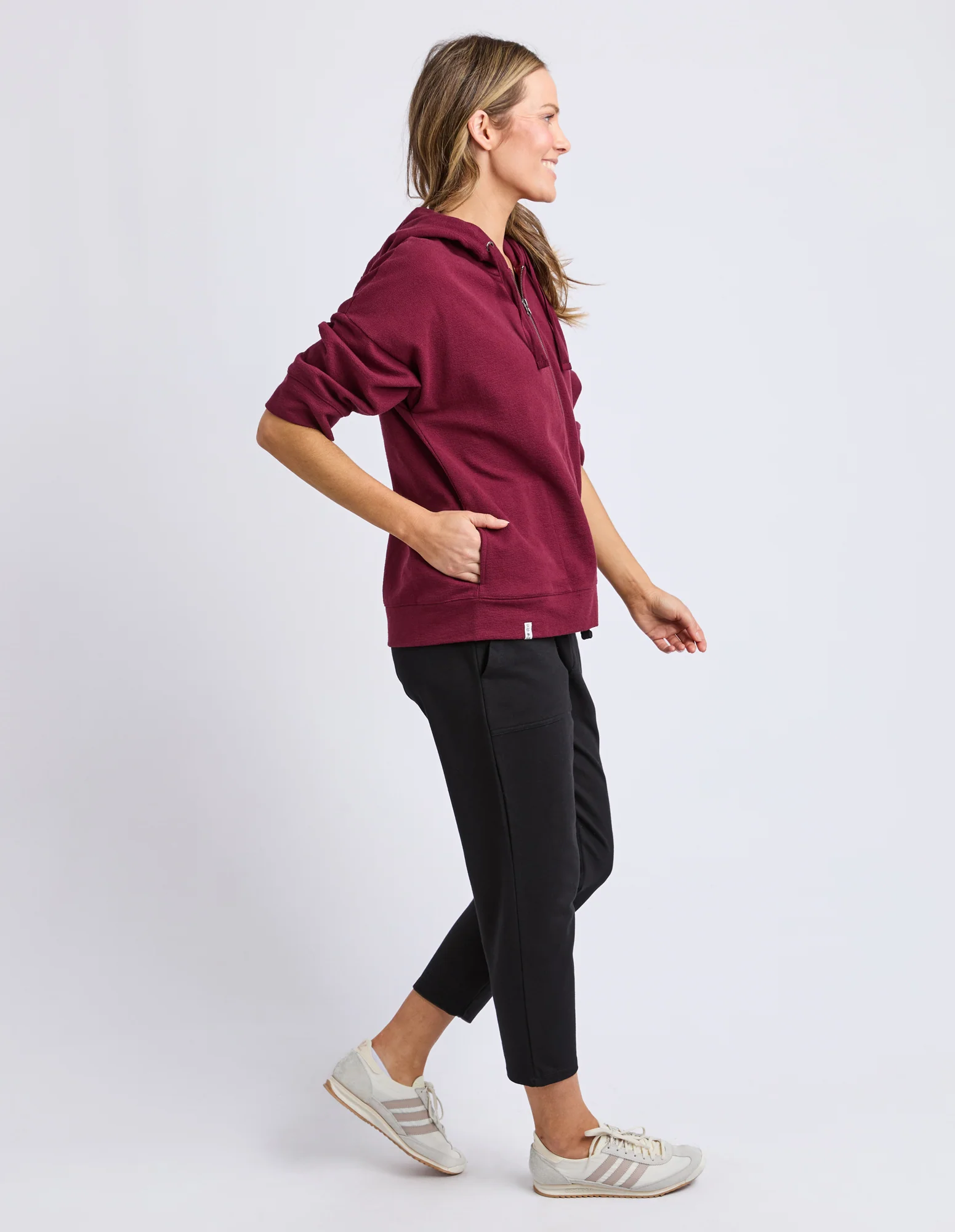Beachy Zip Hoodie Plum - Image 8