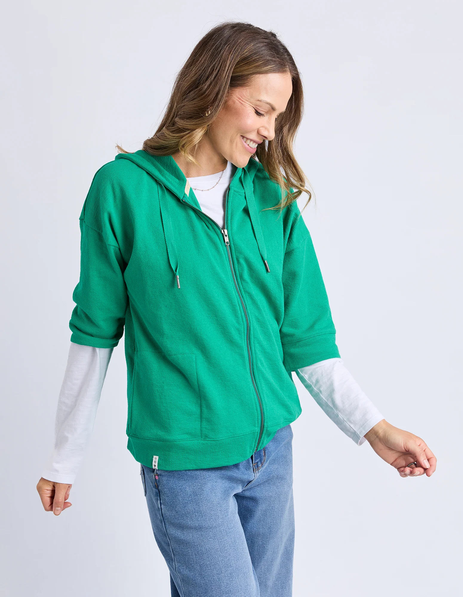 Beachy Zip Hoodie Turquoise - Image 11
