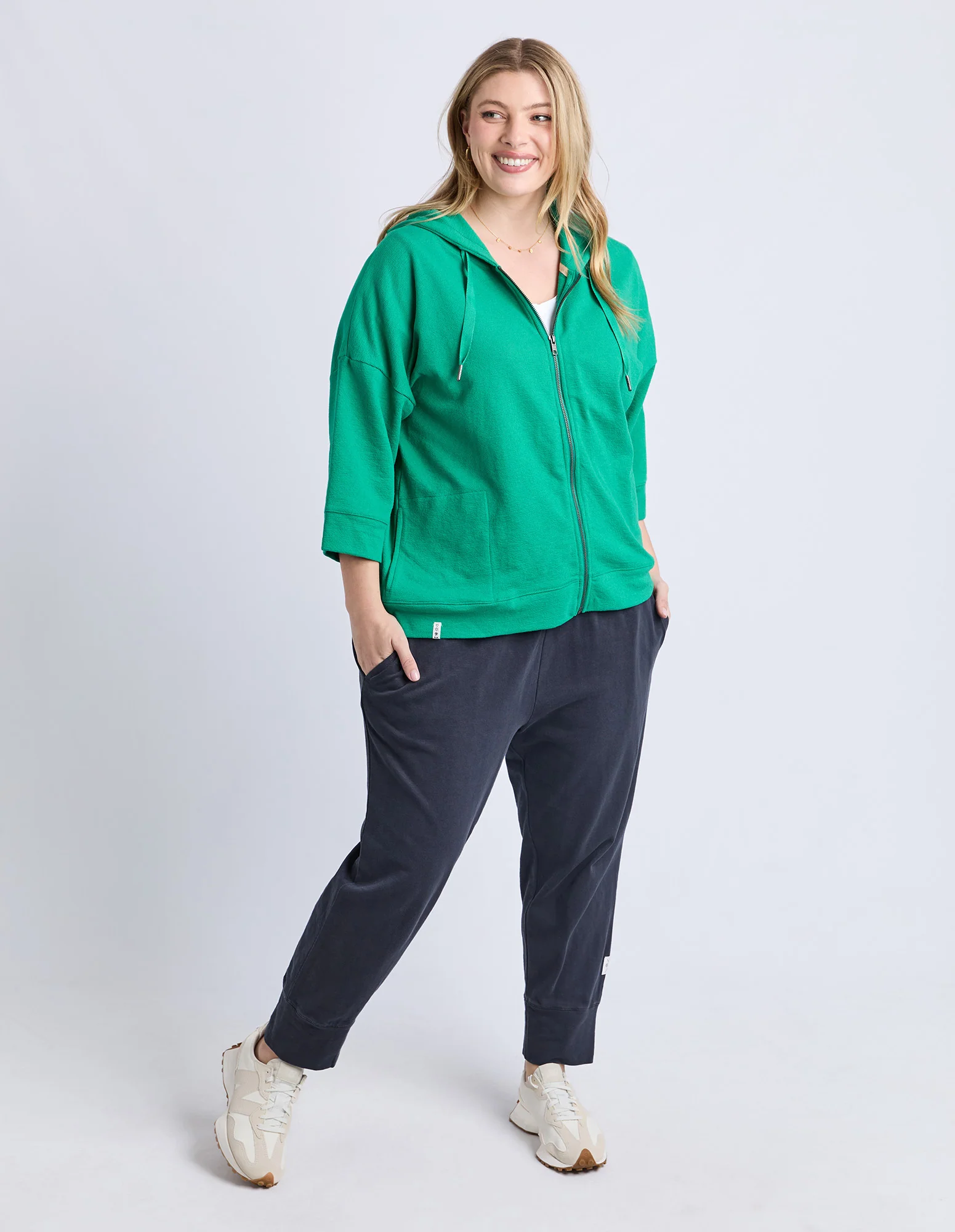 Beachy Zip Hoodie Turquoise - Image 4