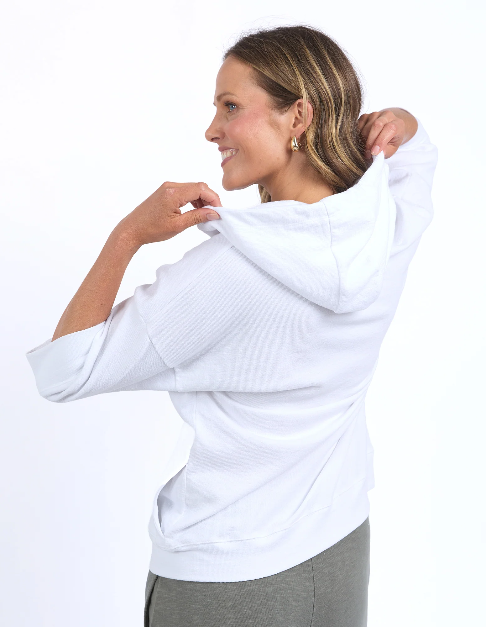 Beachy Zip Hoodie White - Image 3