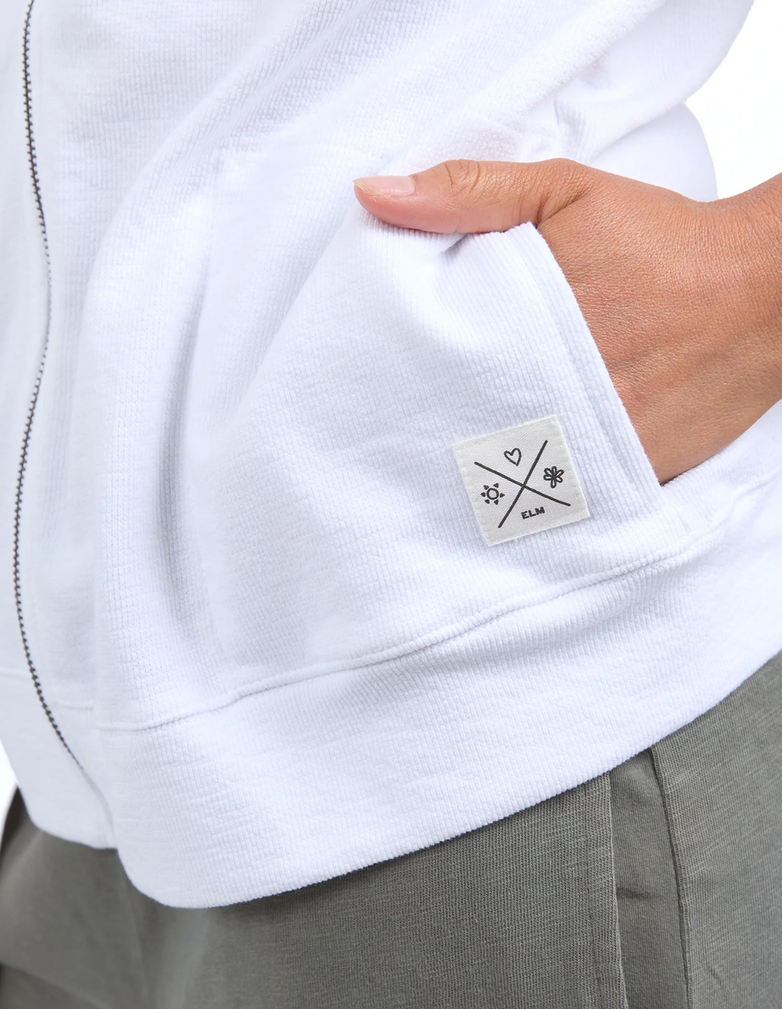 Beachy Zip Hoodie White - Image 5