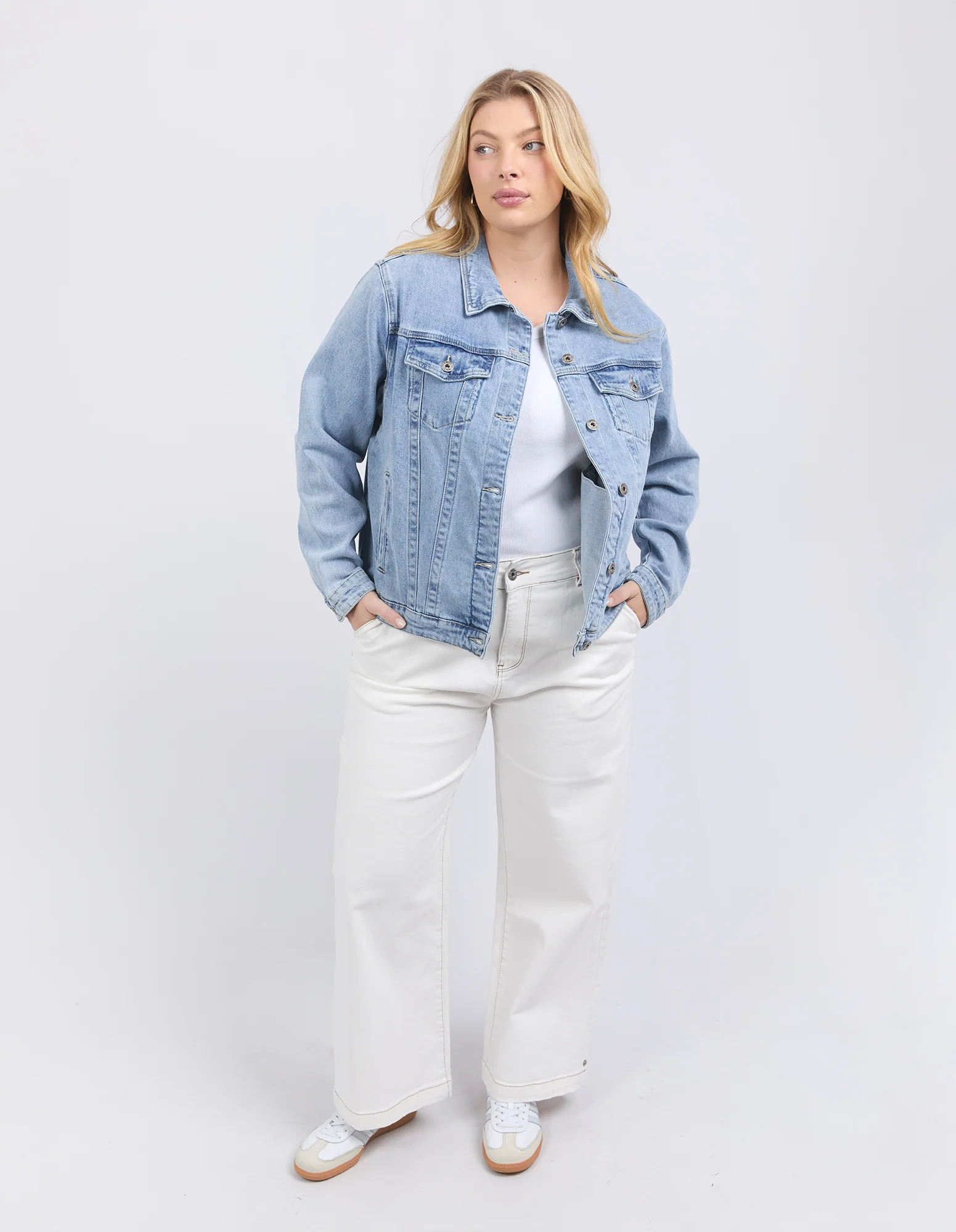 Becca Denim Jacket Light Blue Wash - Image 7