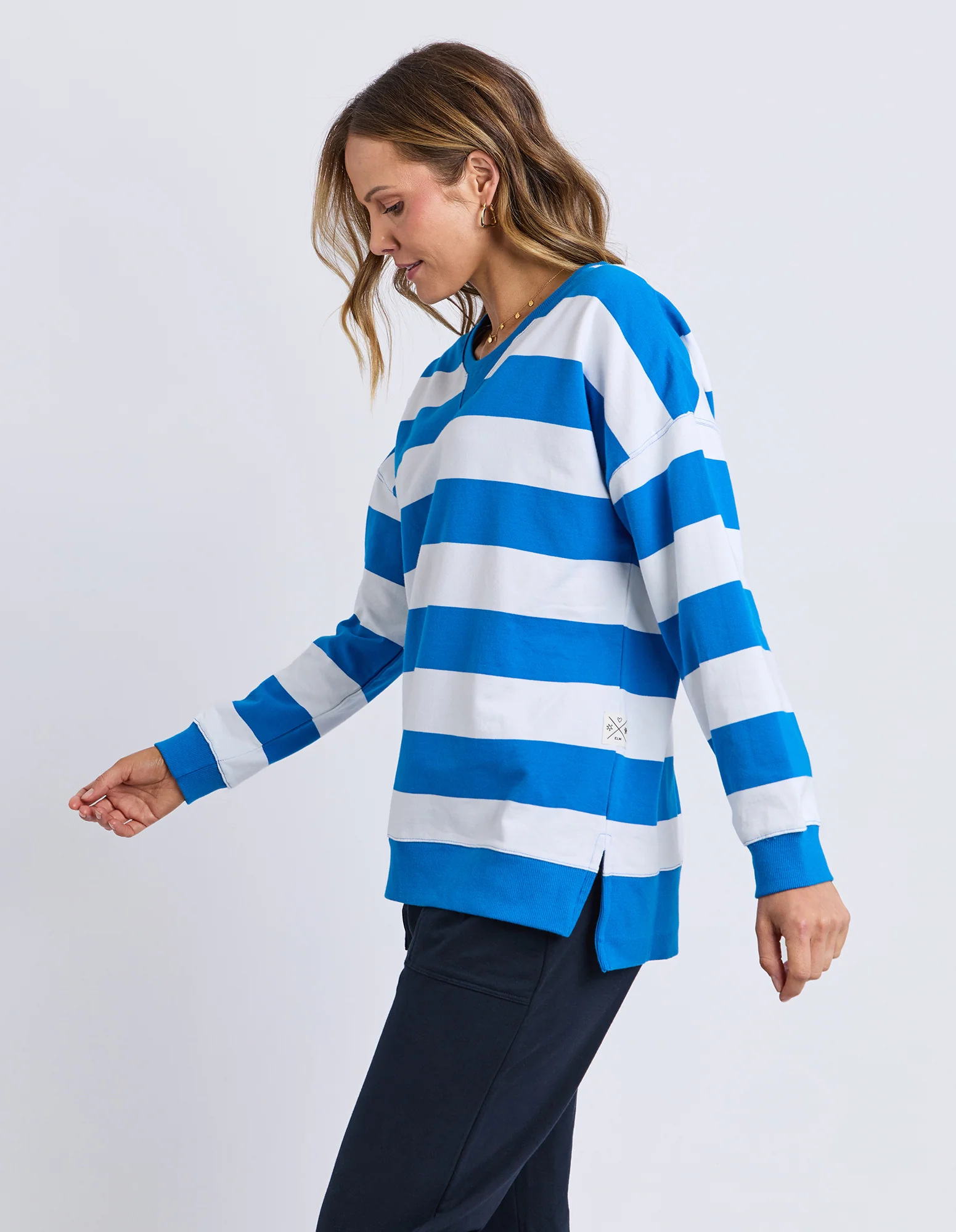Billie Block Crew Royal Blue/White Stripe - Image 10