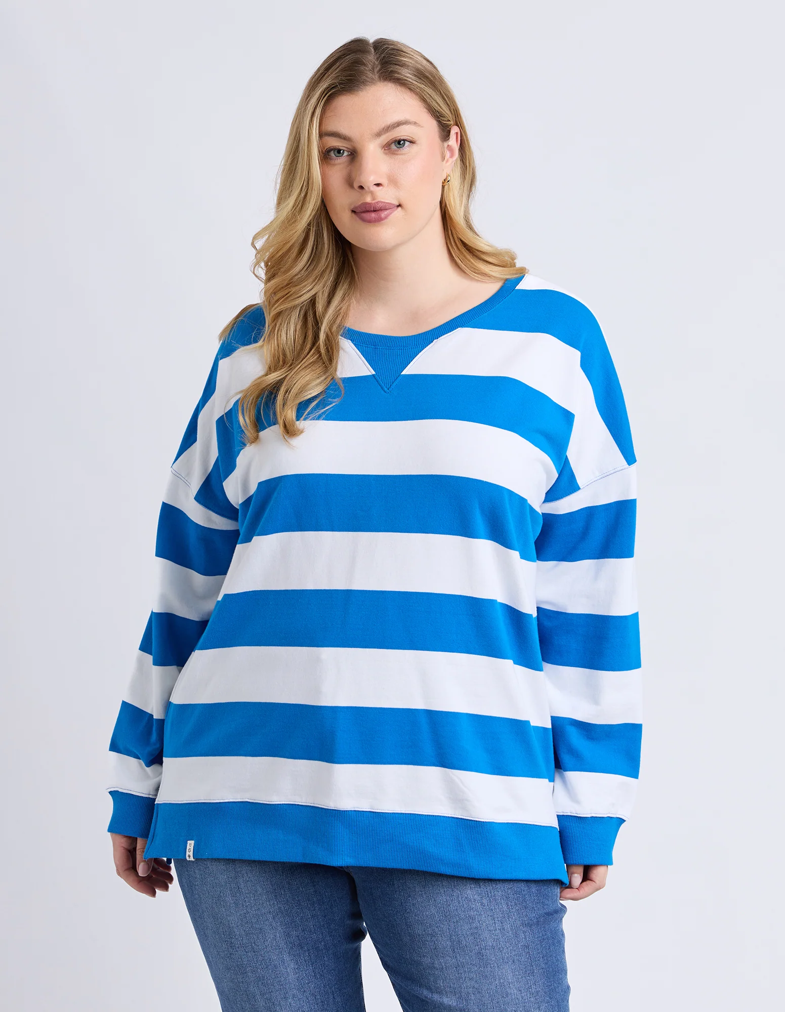 Billie Block Crew Royal Blue/White Stripe - Image 2