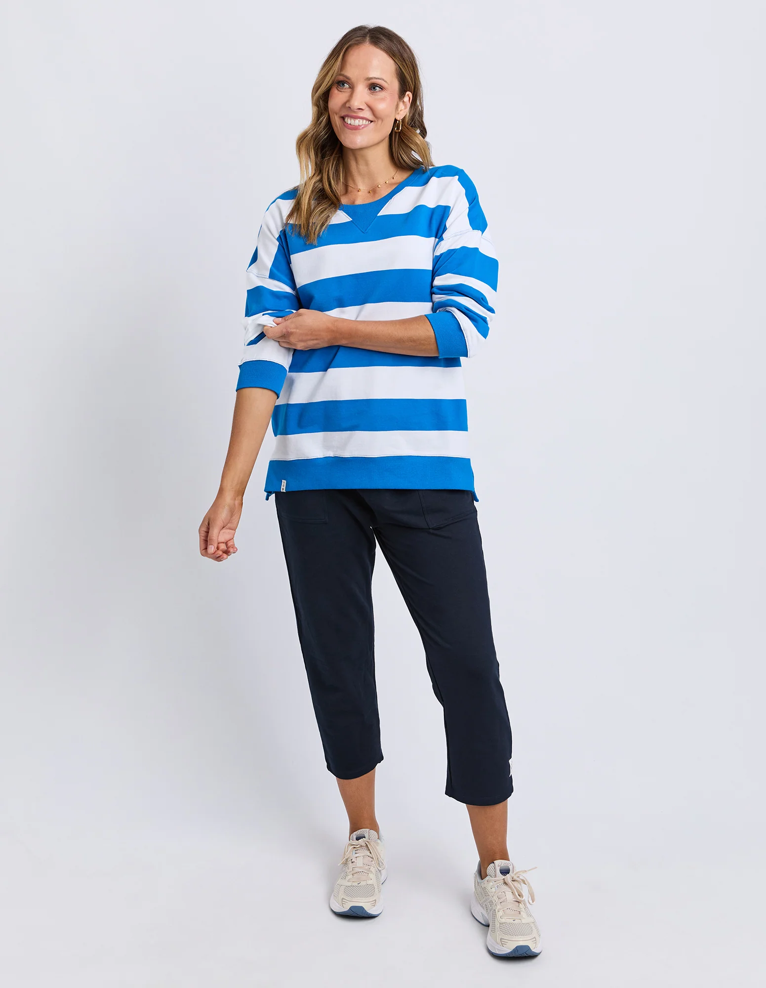Billie Block Crew Royal Blue/White Stripe - Image 3