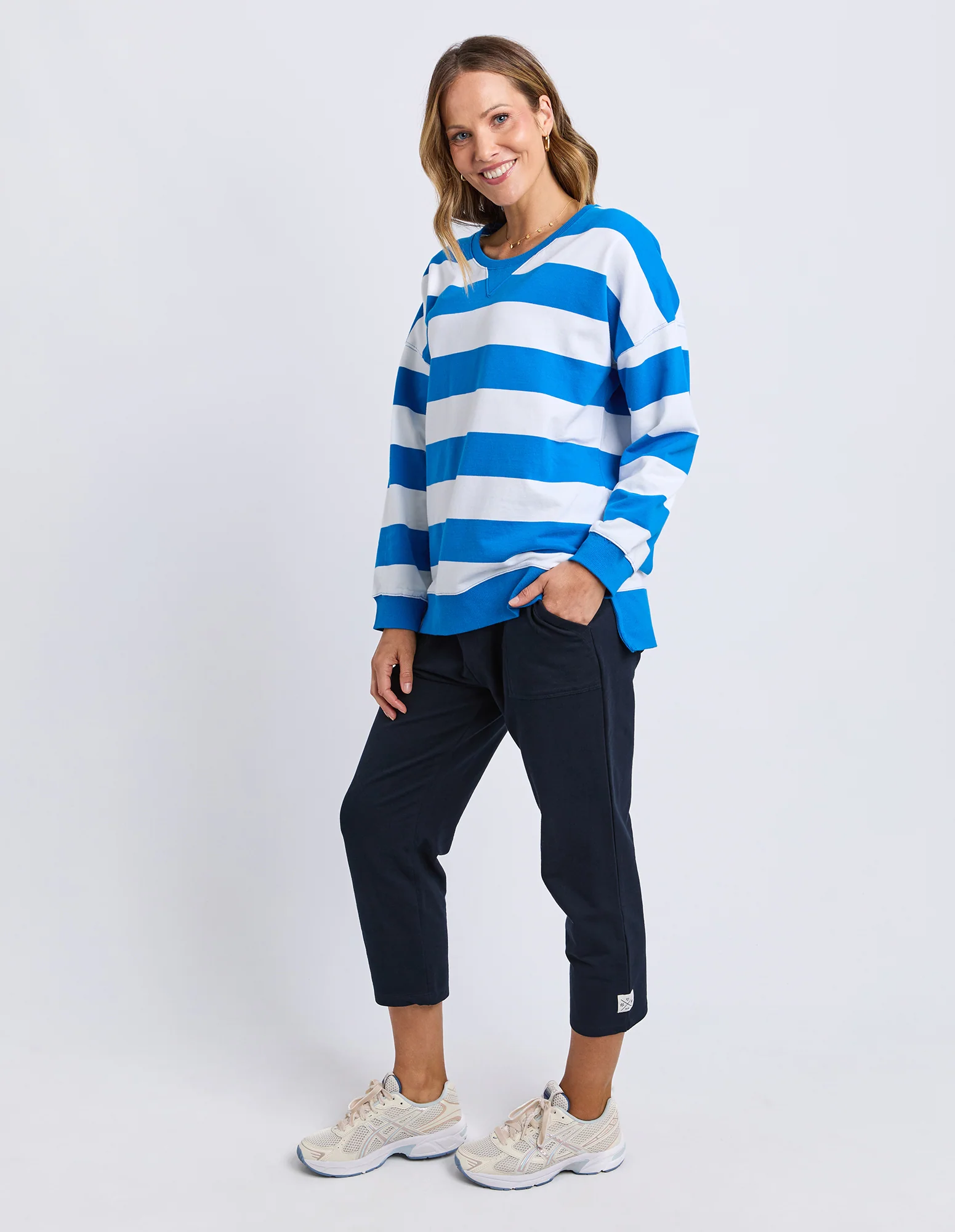Billie Block Crew Royal Blue/White Stripe - Image 7