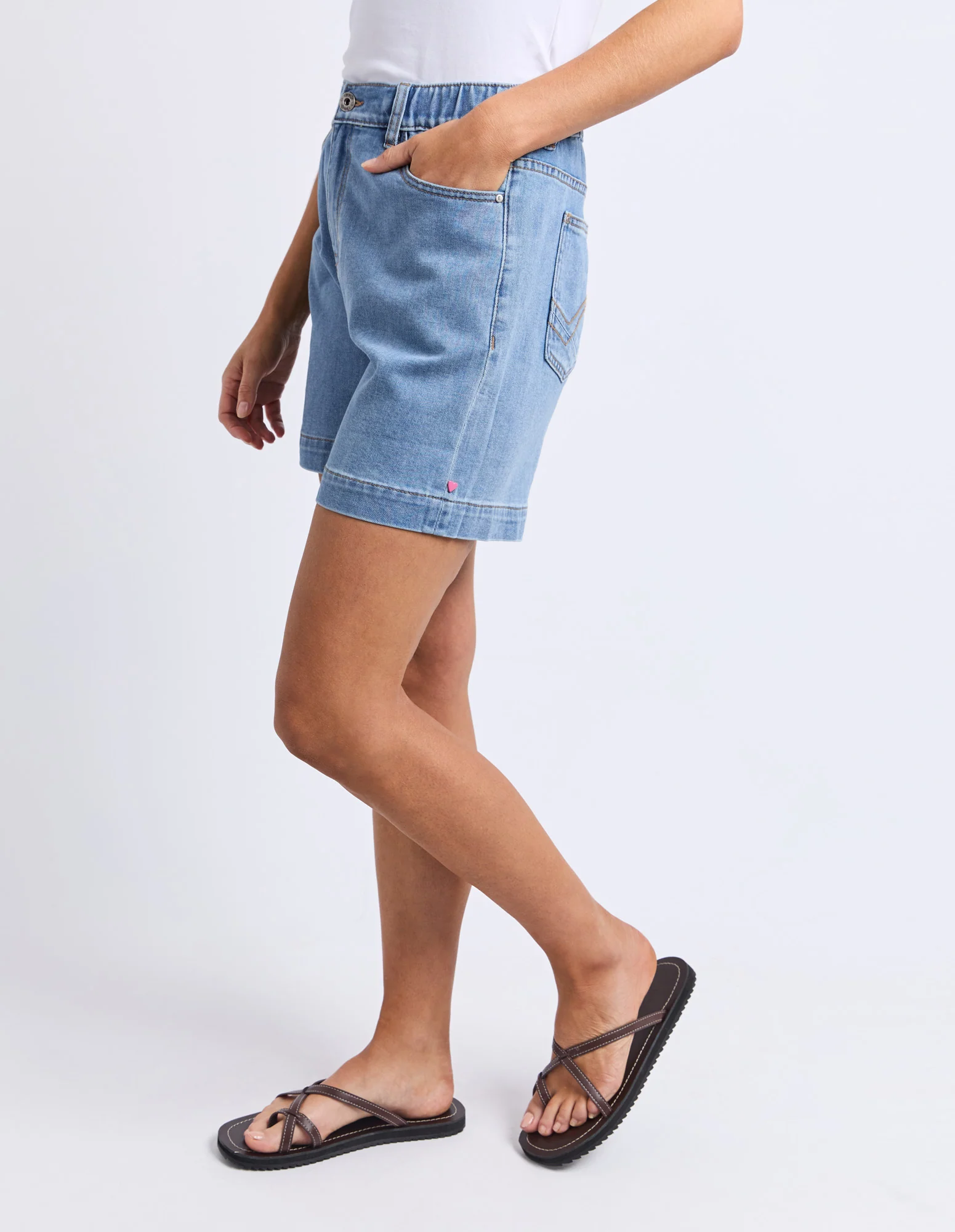 Birdie Denim Short Light Blue Wash - Image 10