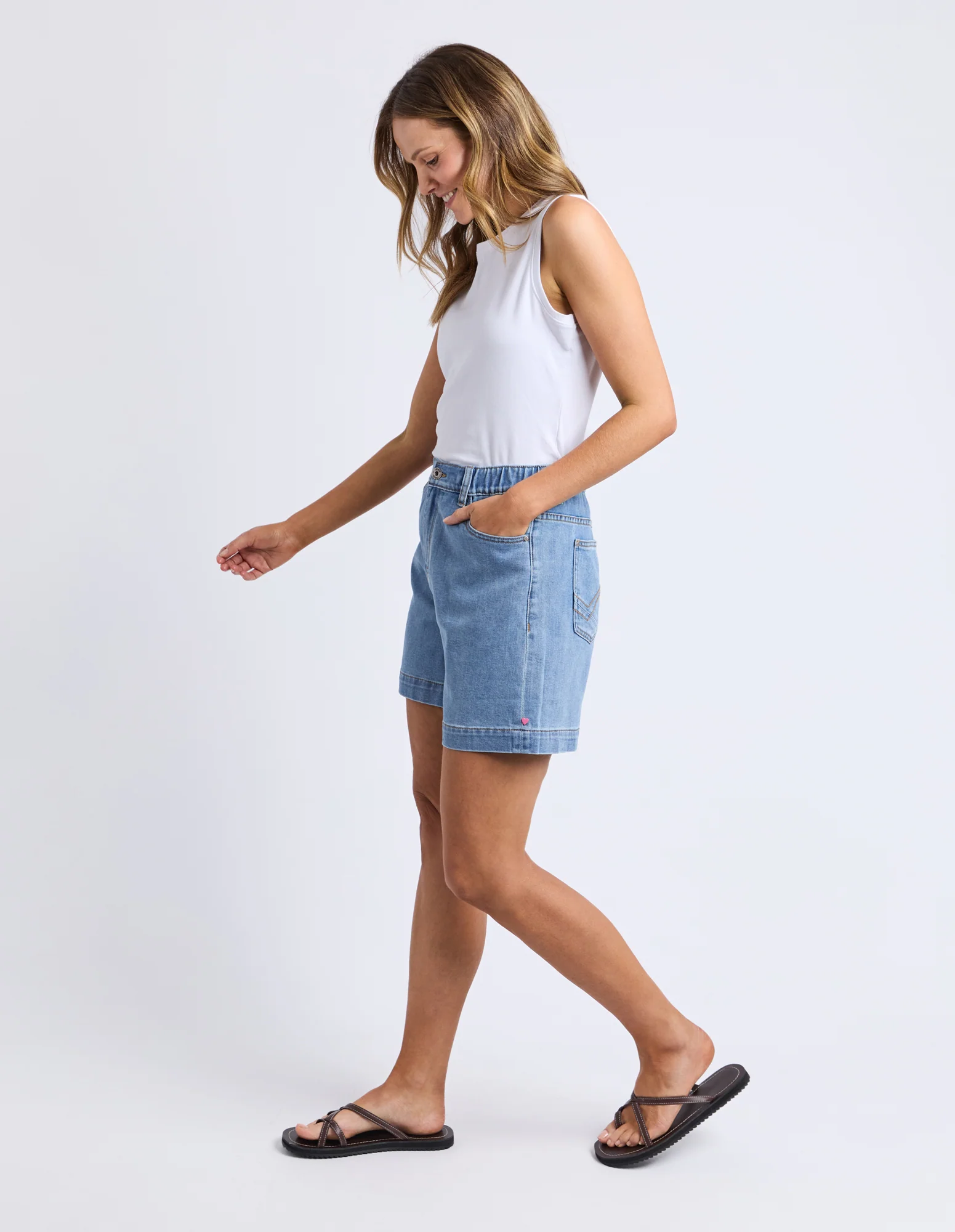 Birdie Denim Short Light Blue Wash - Image 8