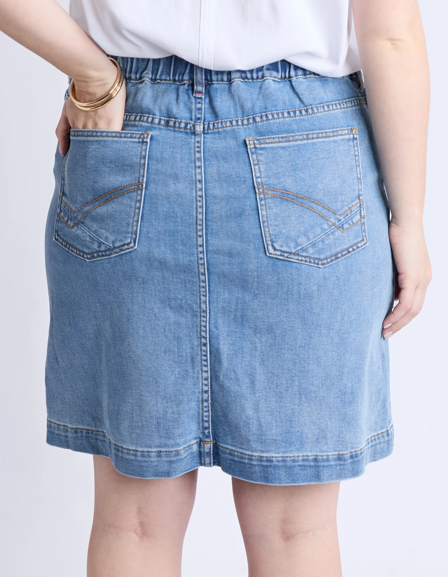 Birdie Denim Skirt Light Blue Wash - Image 10