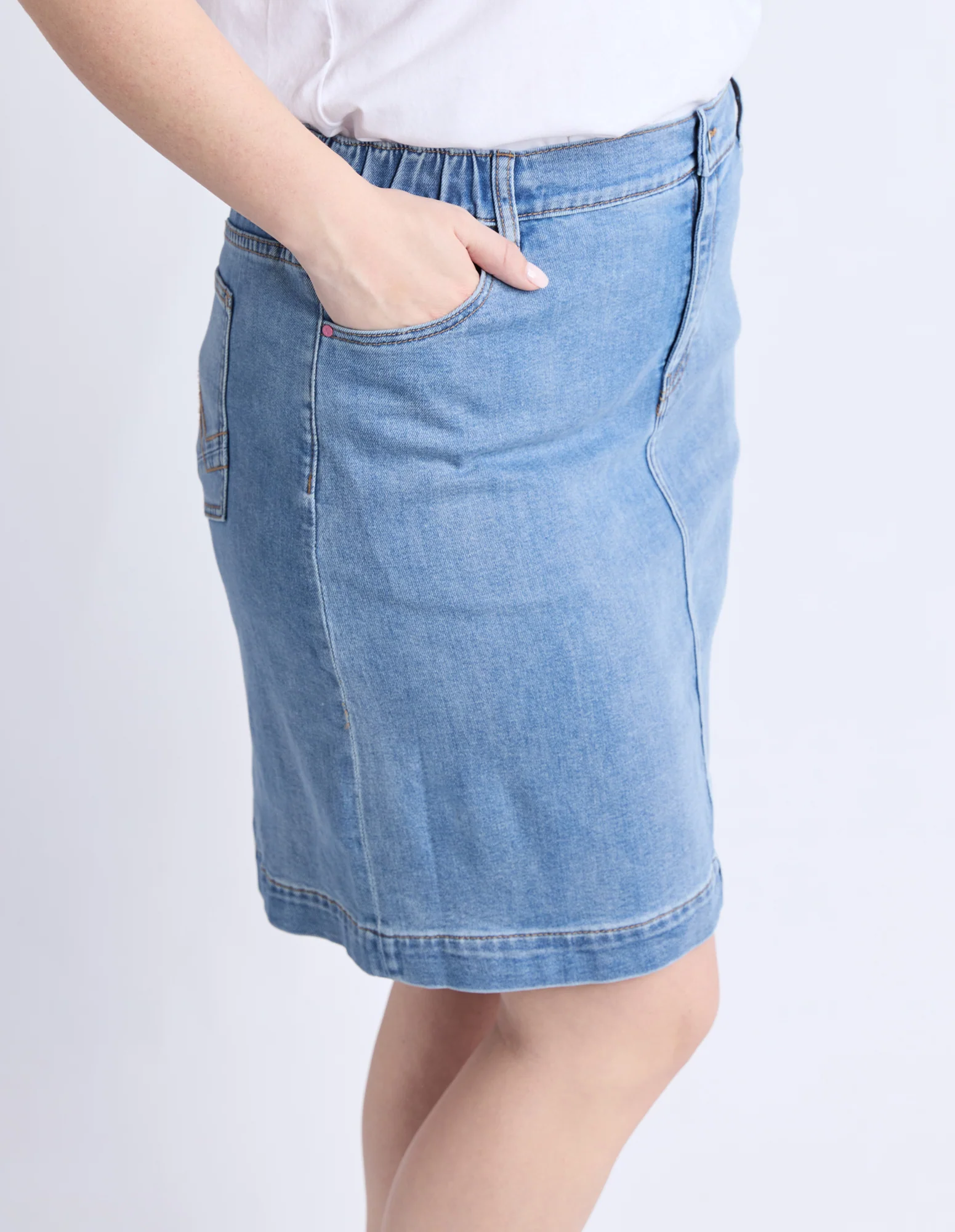 Birdie Denim Skirt Light Blue Wash - Image 11