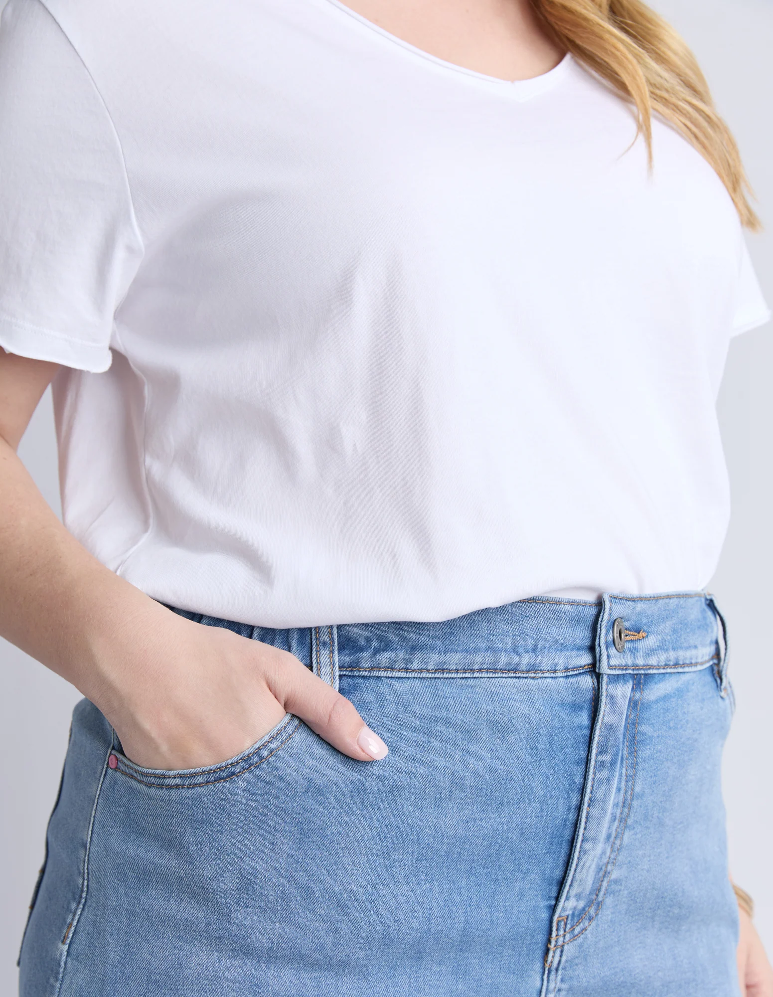 Birdie Denim Skirt Light Blue Wash - Image 12