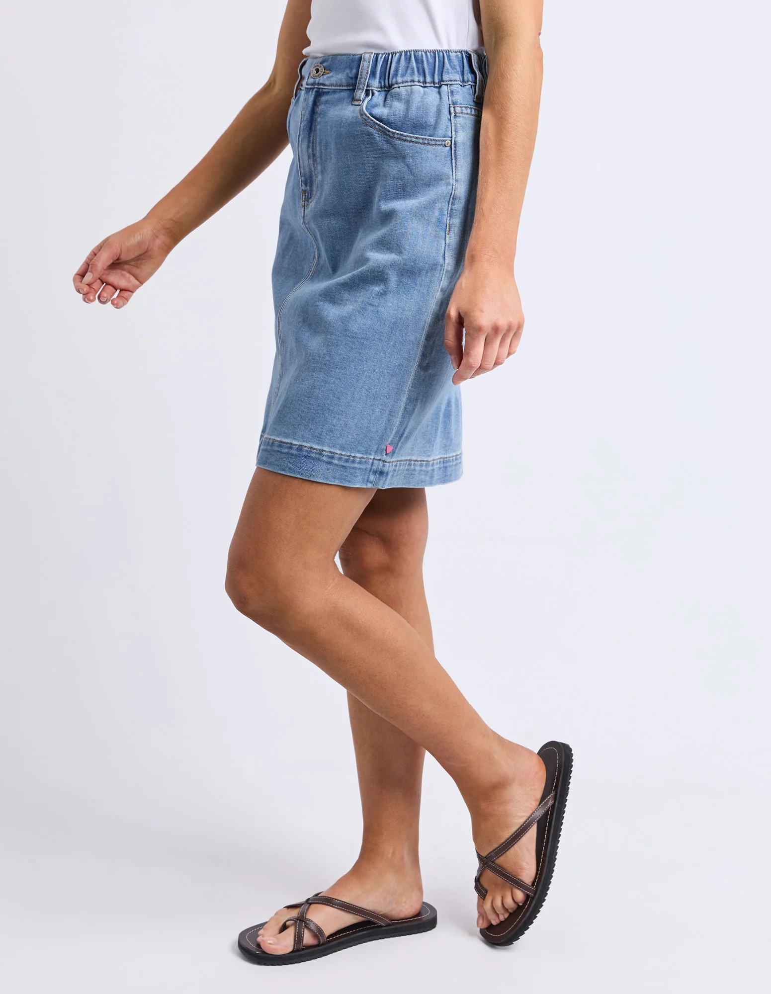 Birdie Denim Skirt Light Blue Wash - Image 5