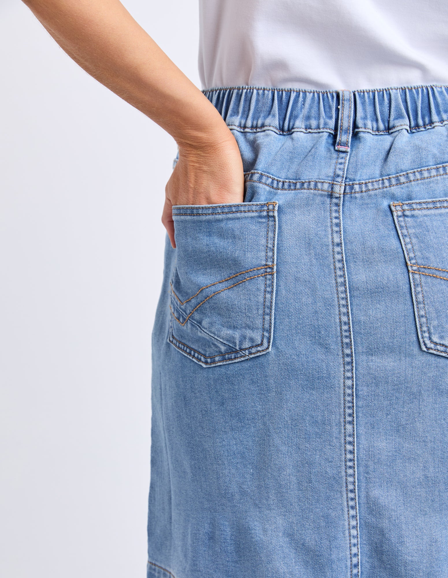Birdie Denim Skirt Light Blue Wash - Image 6