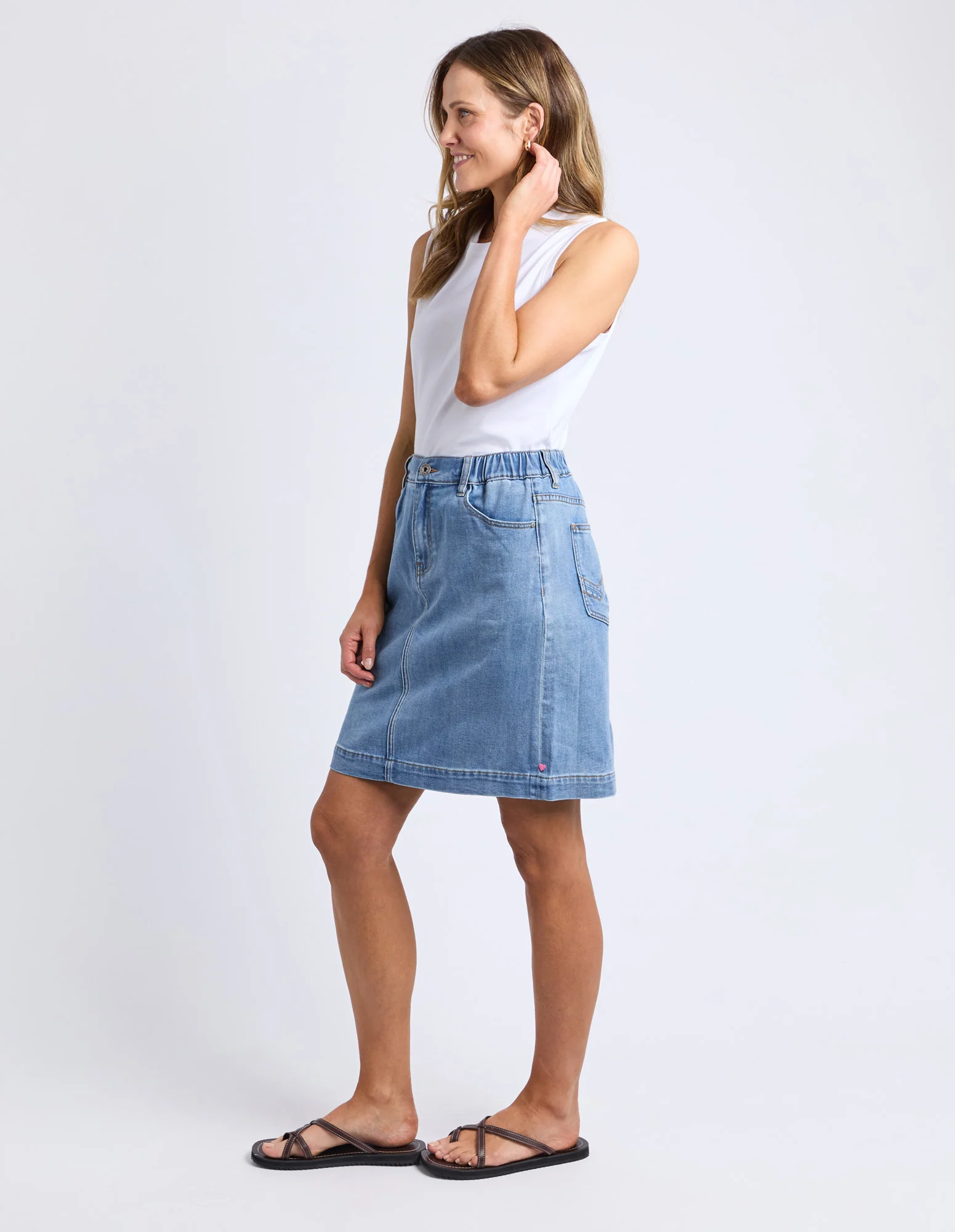 Birdie Denim Skirt Light Blue Wash - Image 7