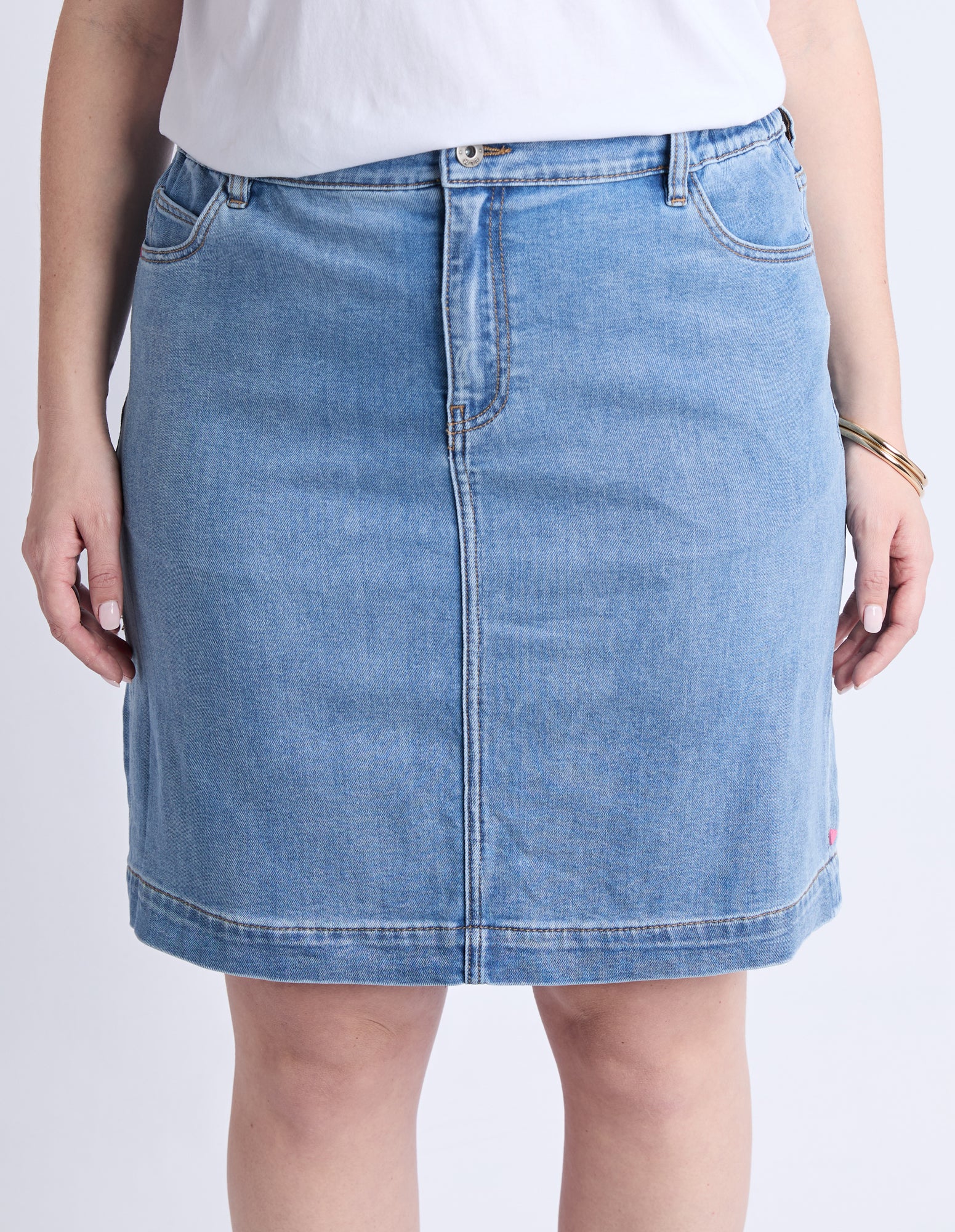 Birdie Denim Skirt Light Blue Wash - Image 8