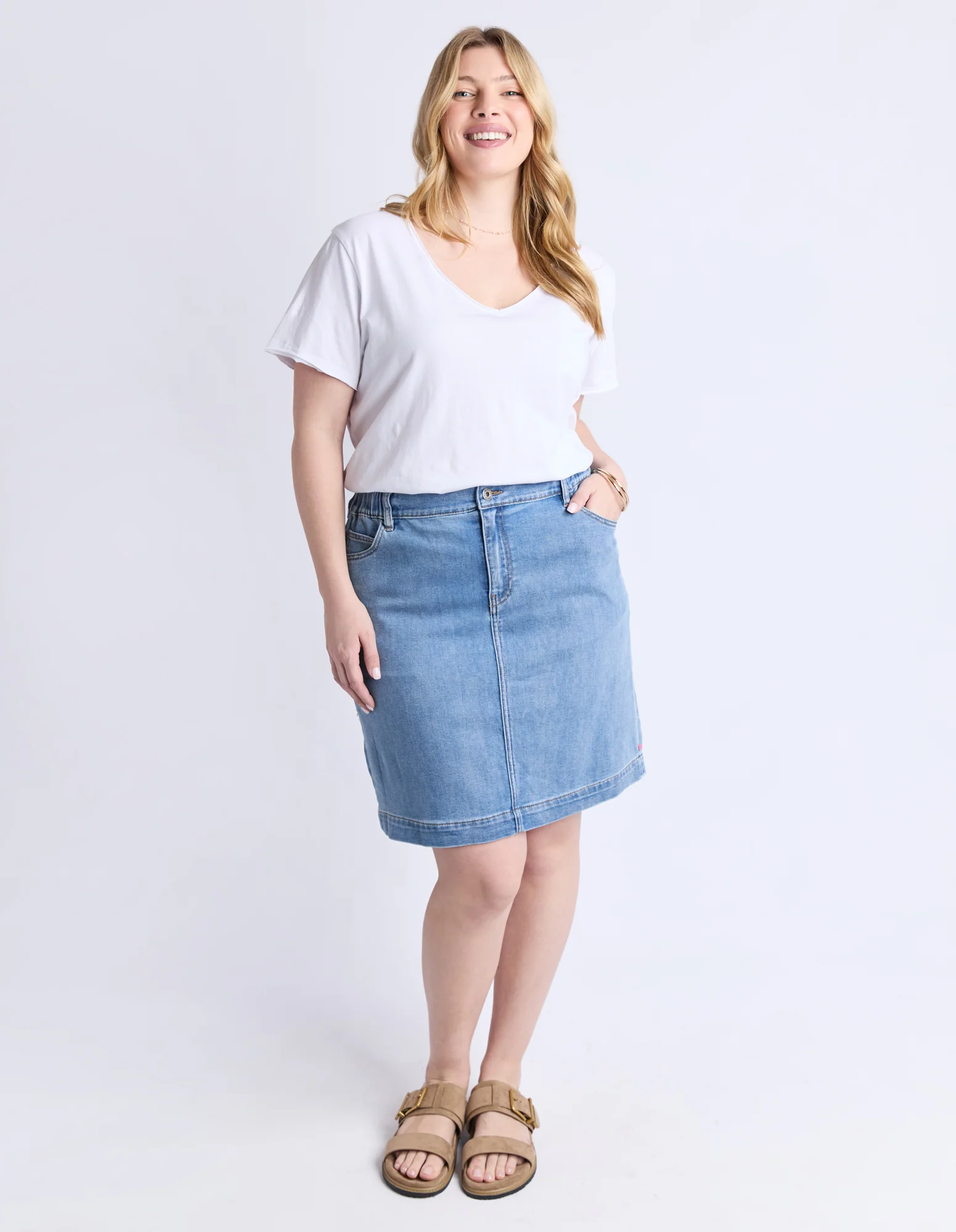 Birdie Denim Skirt Light Blue Wash - Image 9