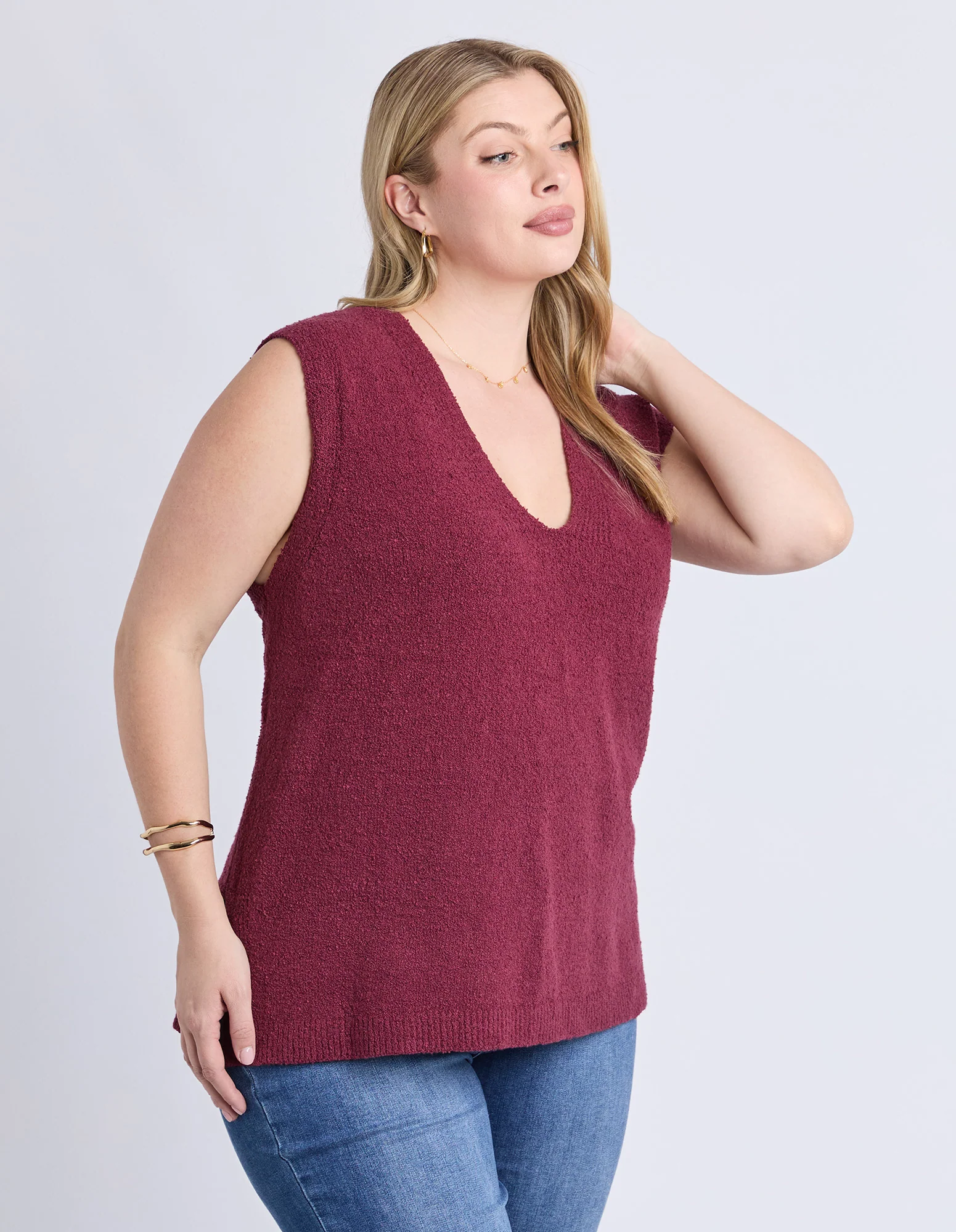 Bowie Knit Vest Plum - Image 11