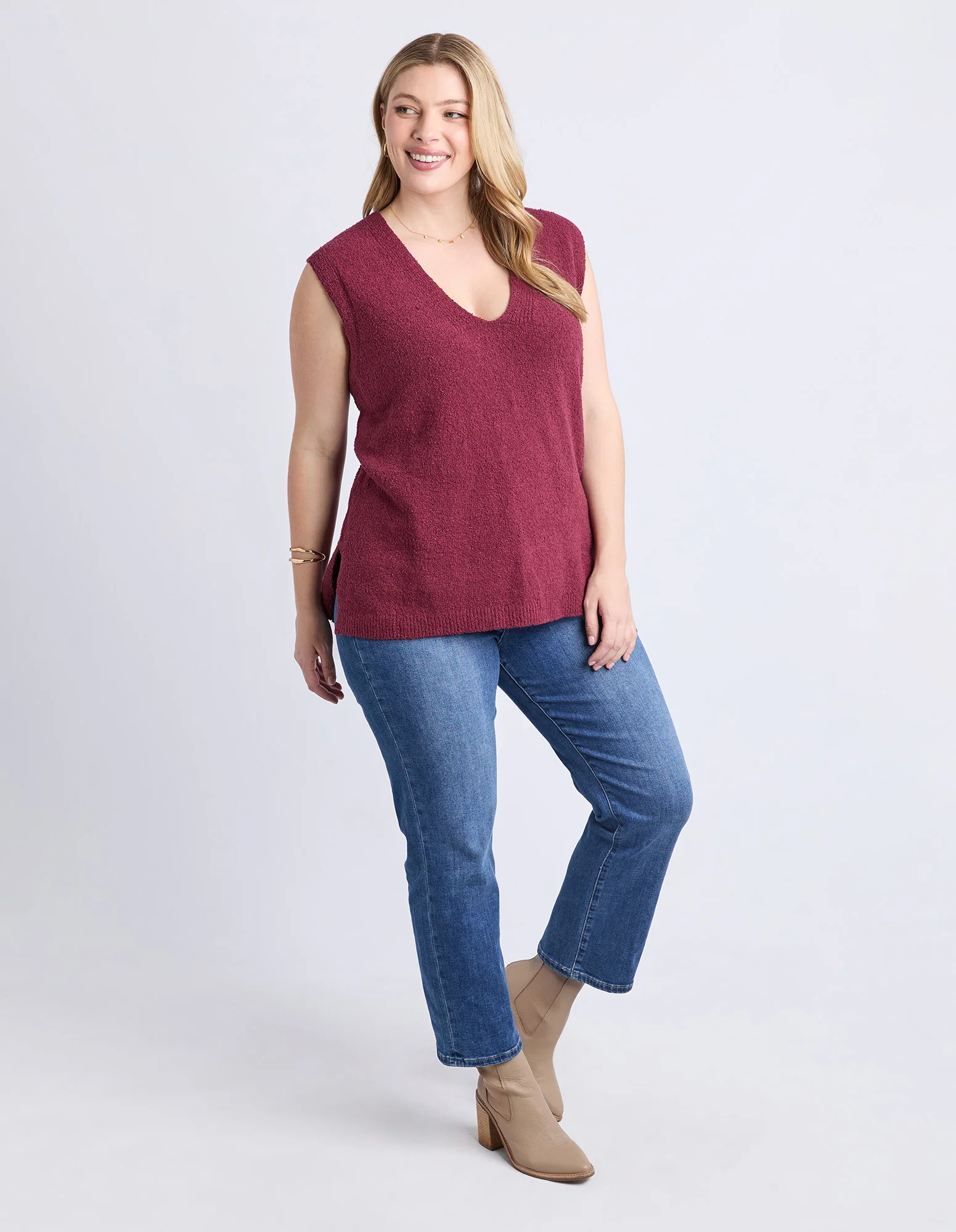 Bowie Knit Vest Plum - Image 13