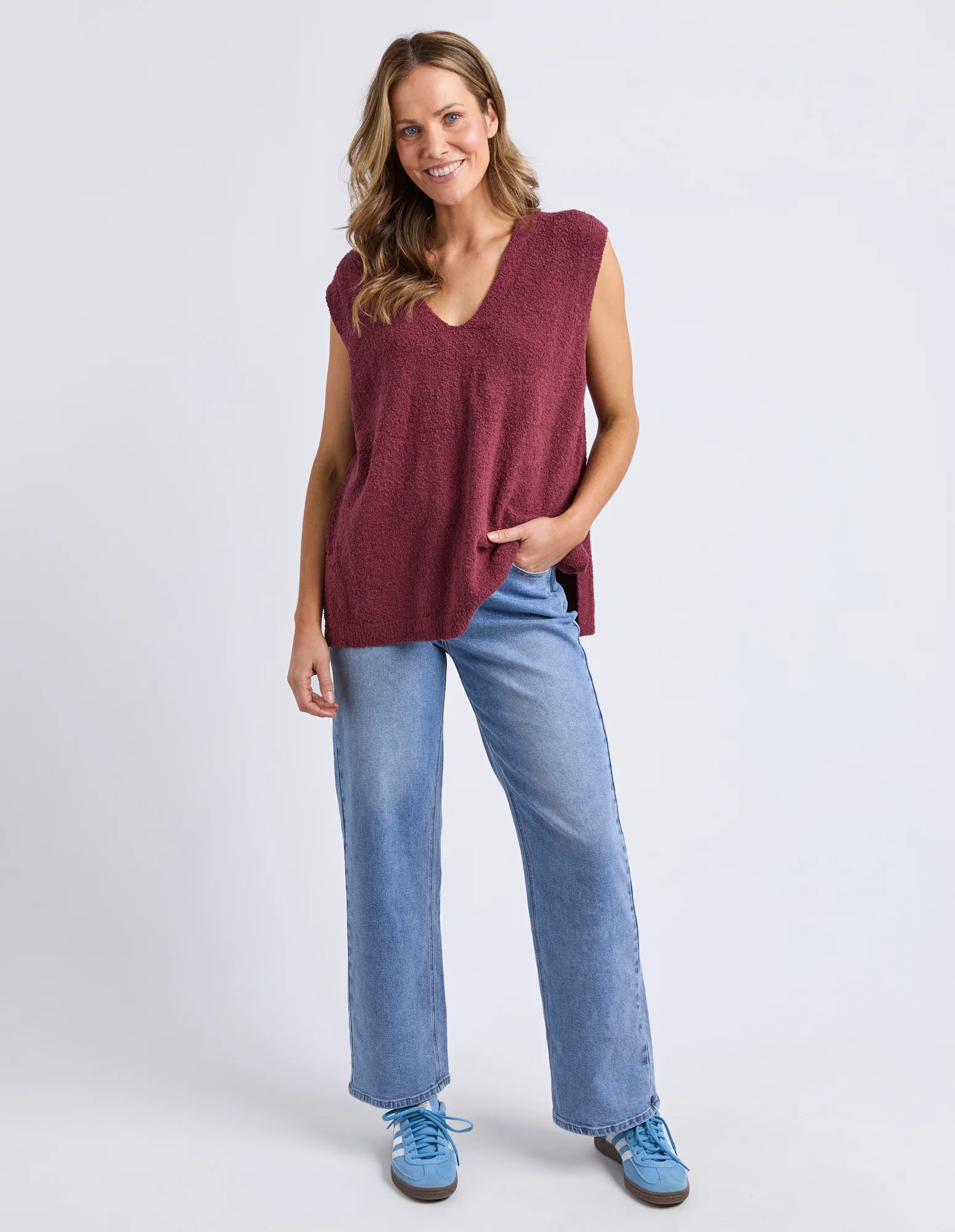 Bowie Knit Vest Plum - Image 3