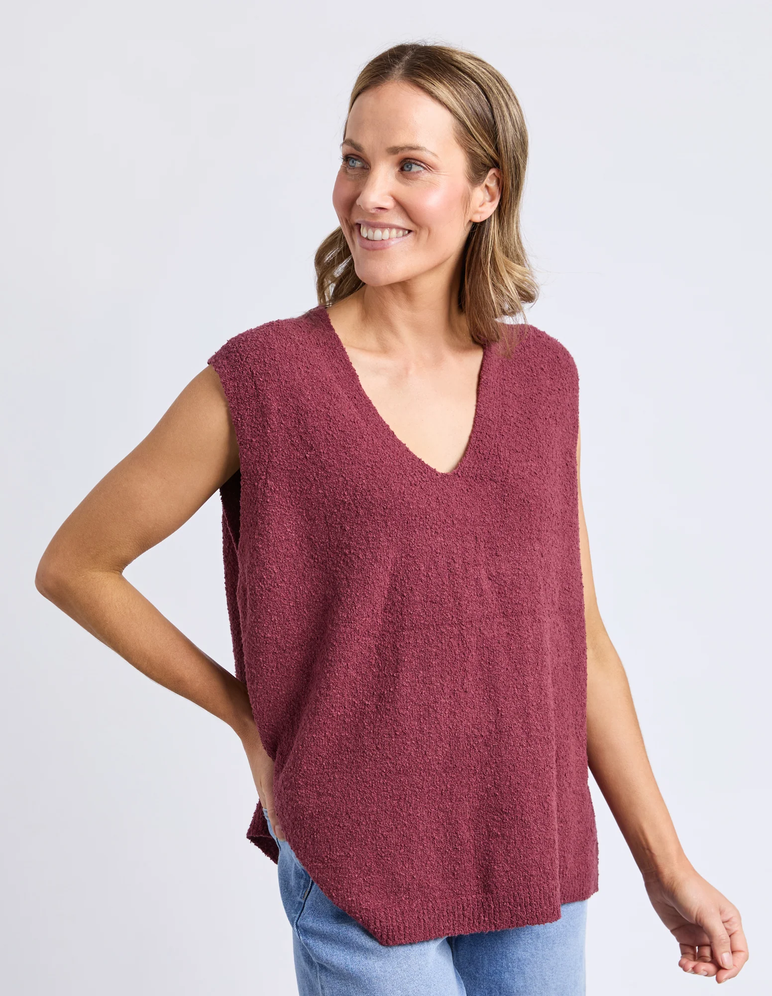 Bowie Knit Vest Plum - Image 5