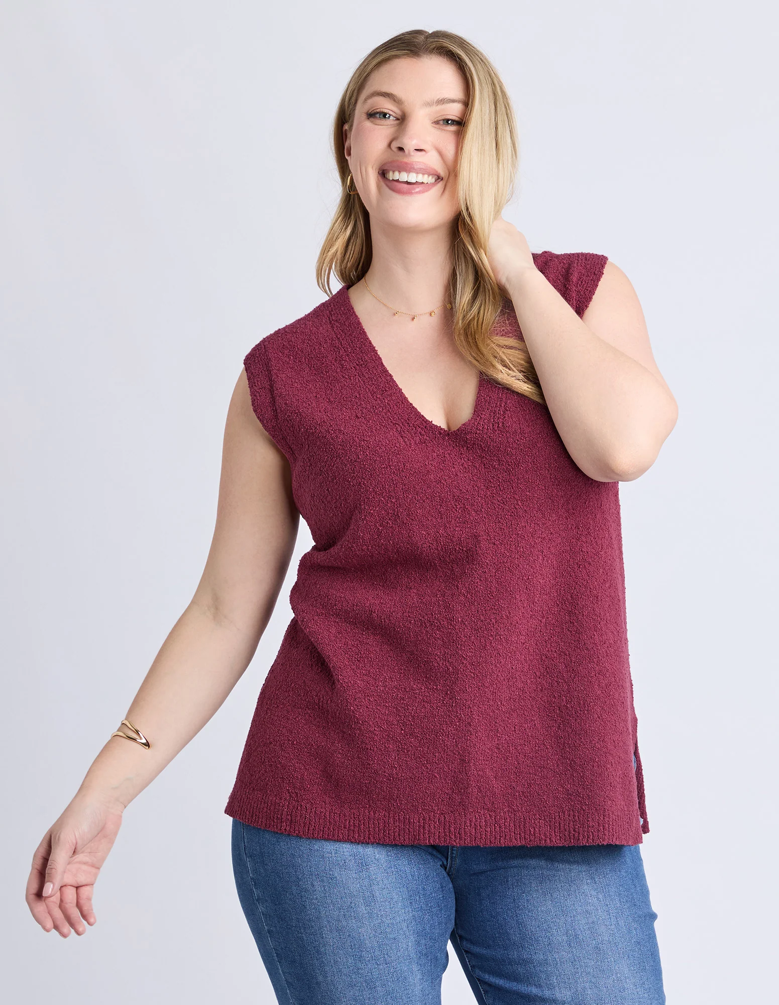 Bowie Knit Vest Plum - Image 8