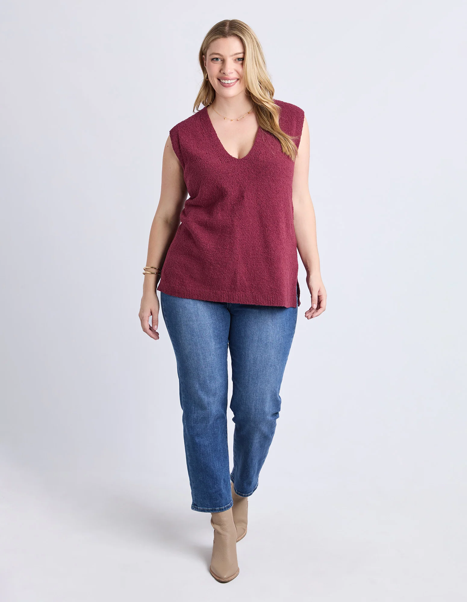 Bowie Knit Vest Plum - Image 9