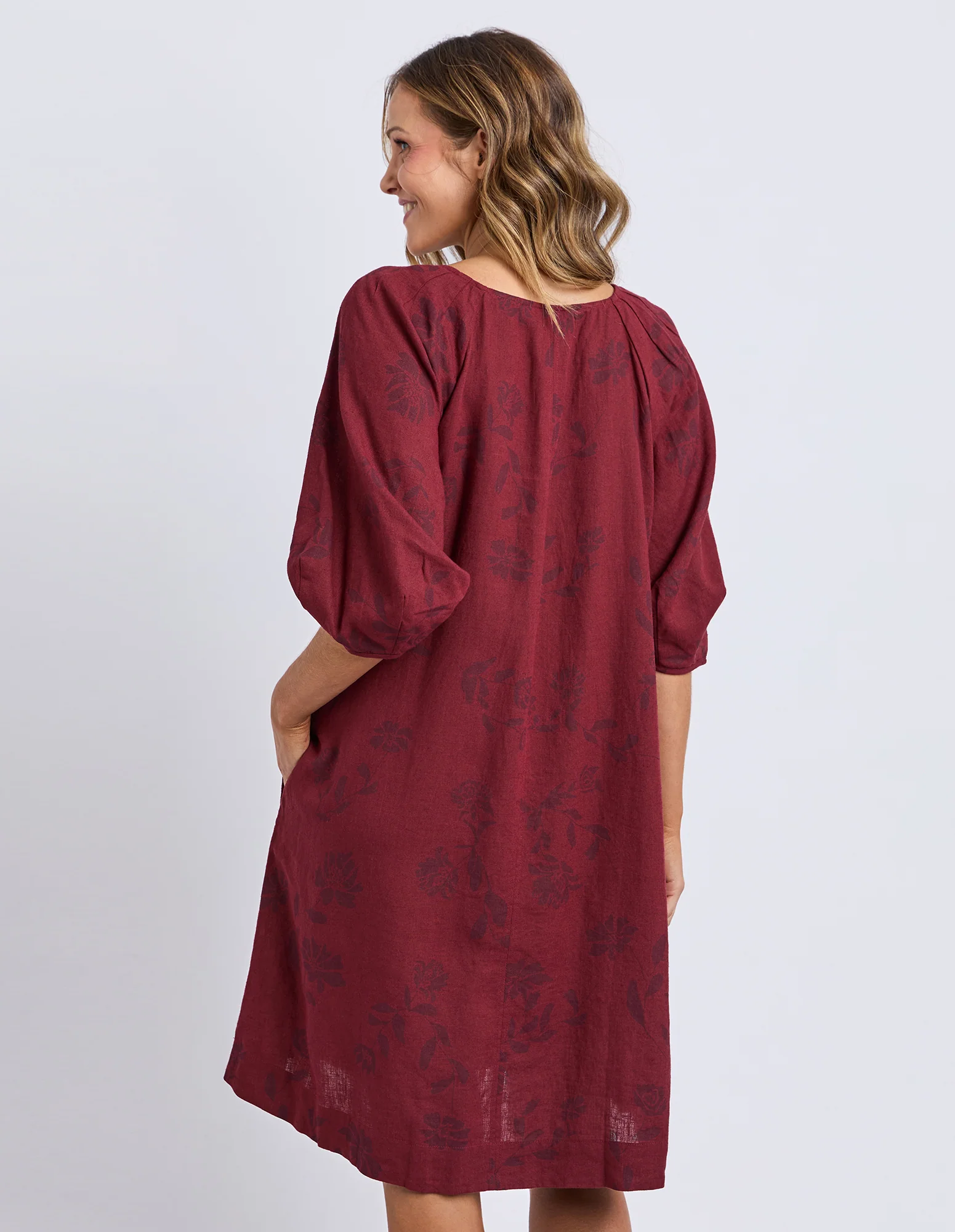 Bramble Midi Dress Plum Bramble Print - Image 3