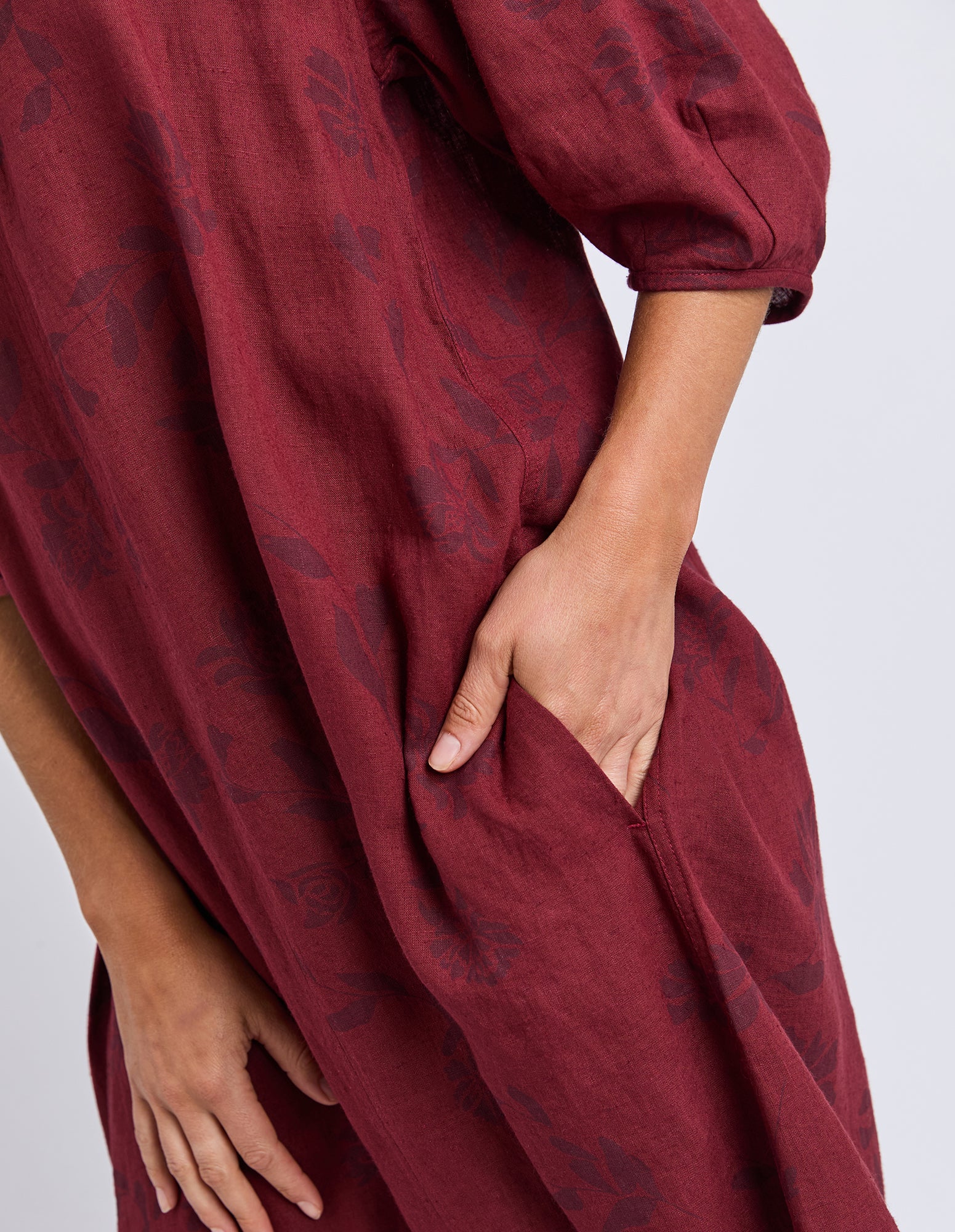 Bramble Midi Dress Plum Bramble Print - Image 5