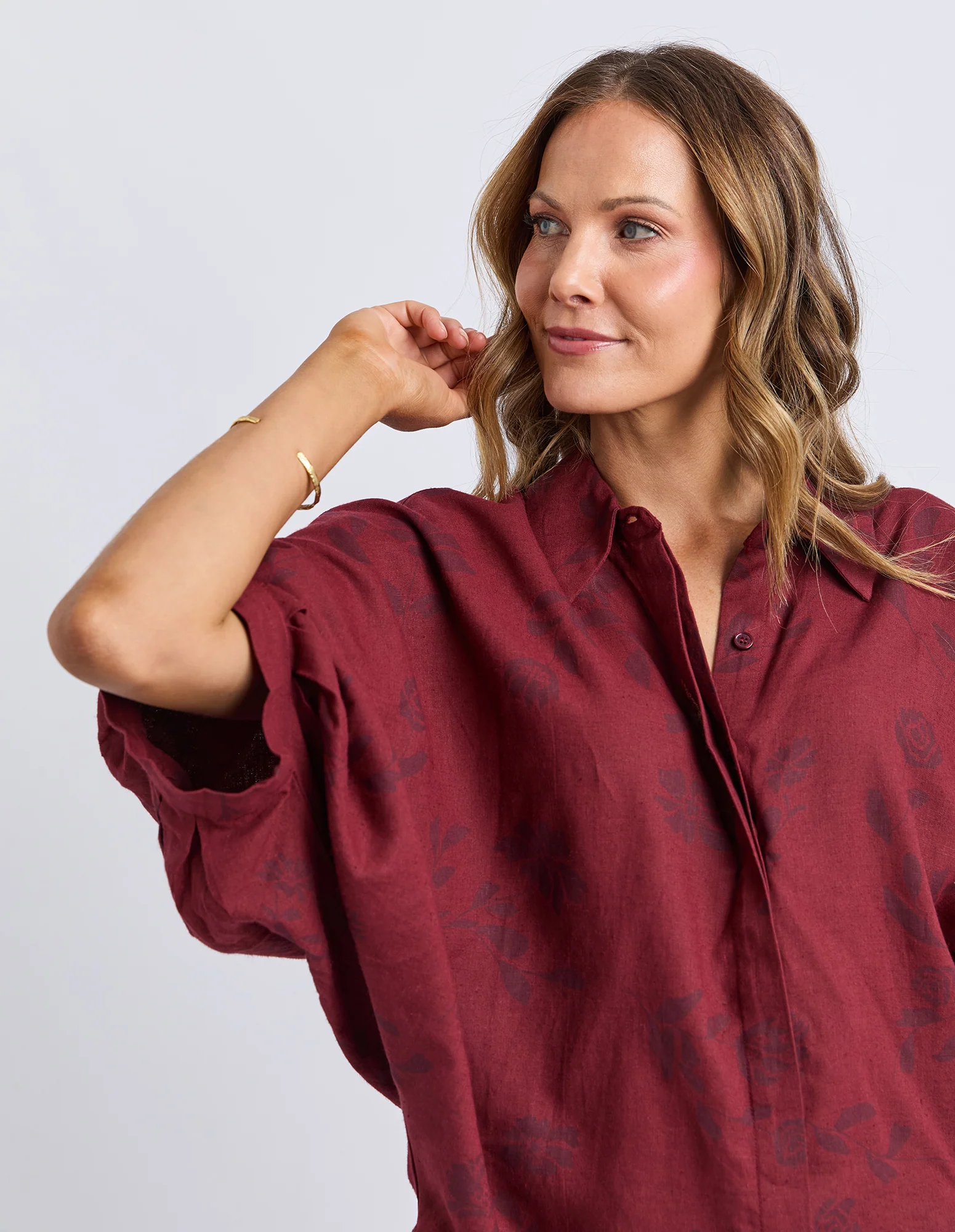 Bramble Shirt Plum Bramble Print - Image 6