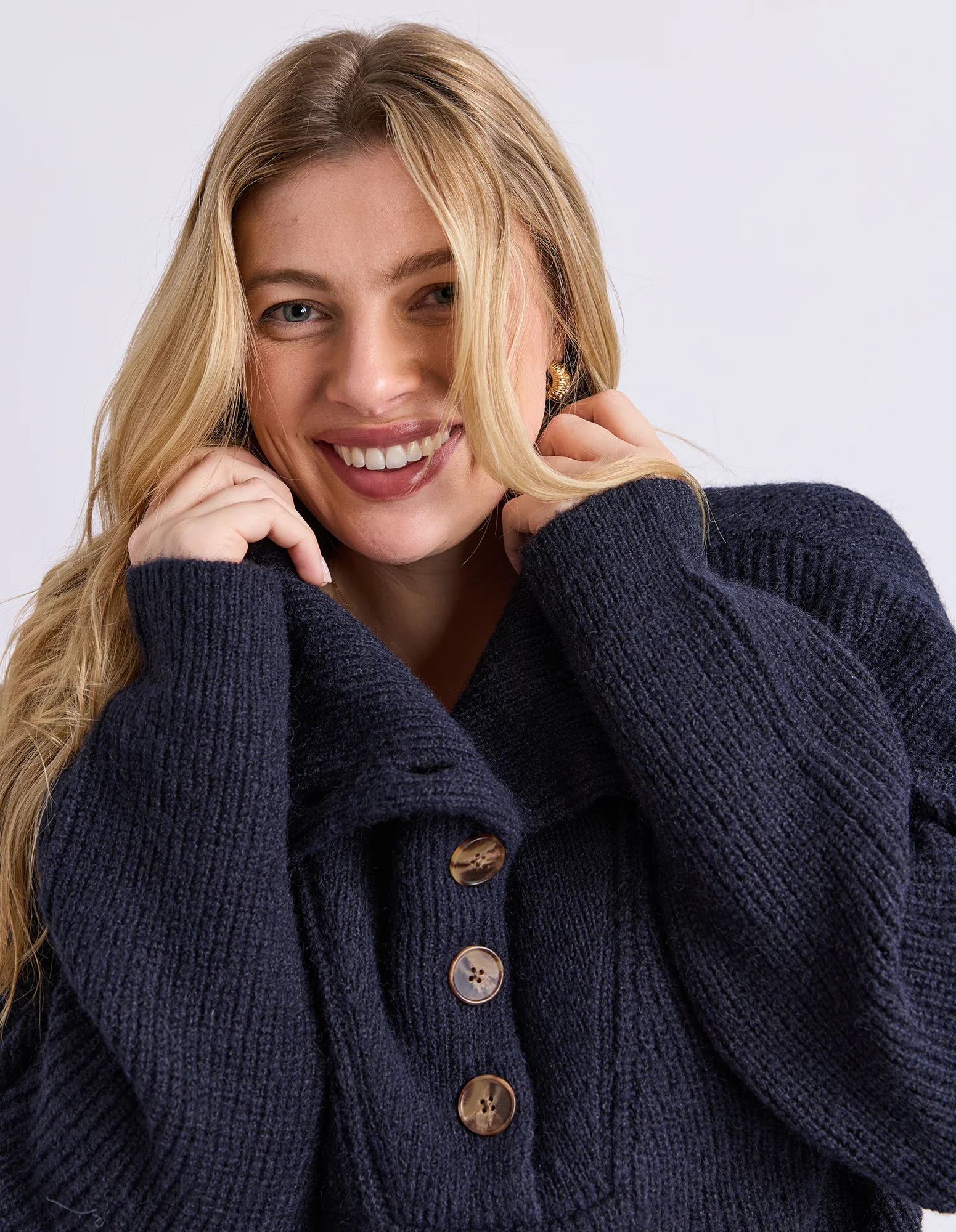 Bron Button Knit Dark Sapphire - Image 6