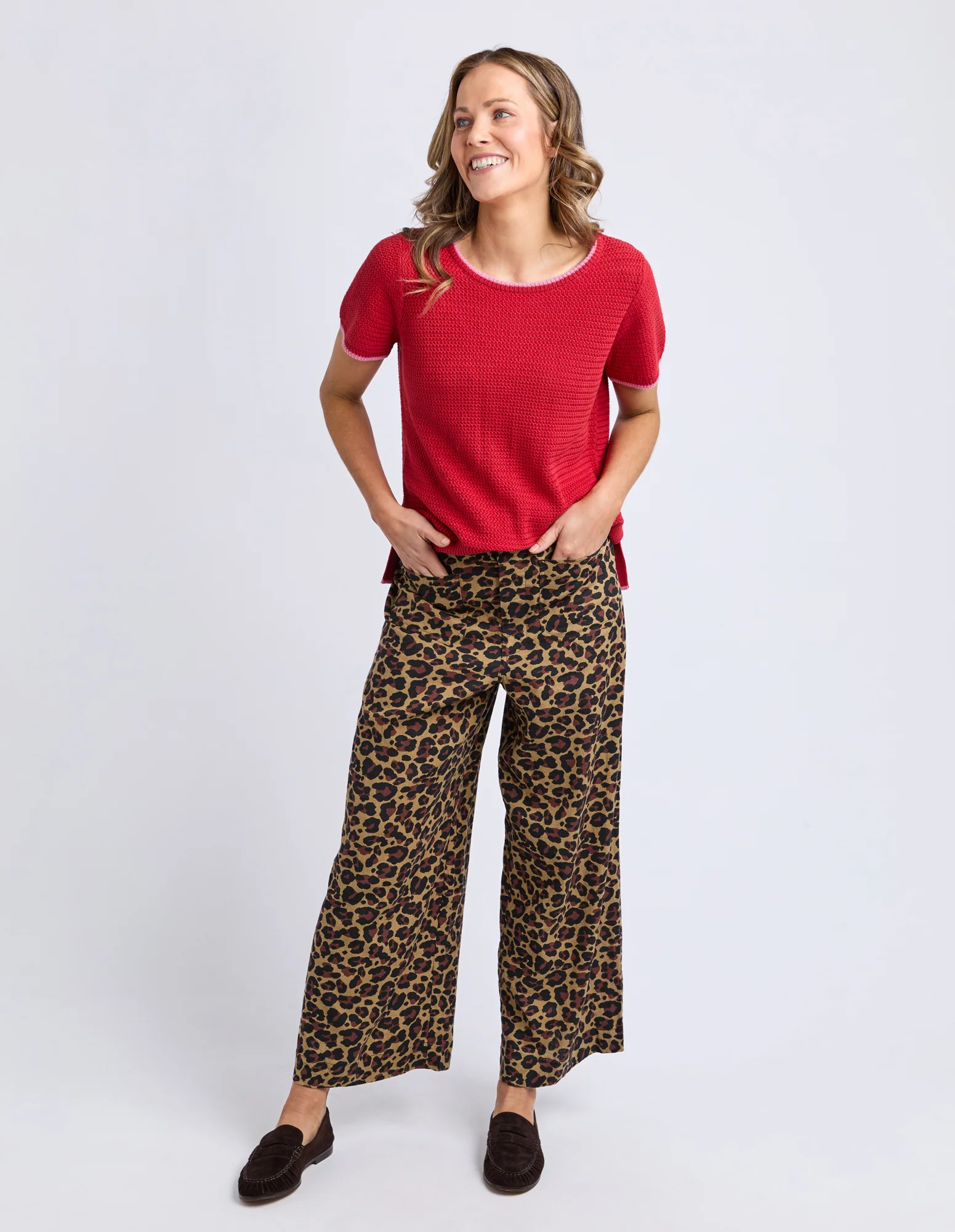 Camellia Short Sleeve Knit Cranberry - Image 3