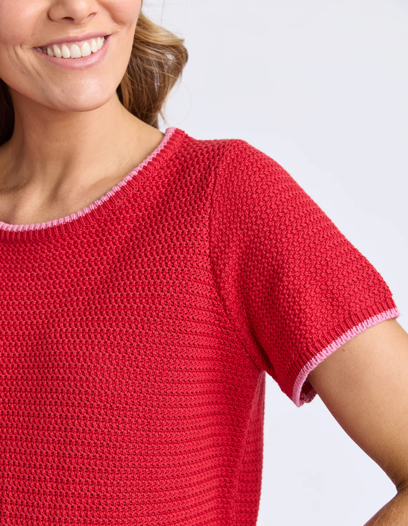 Camellia Short Sleeve Knit Cranberry - Image 6