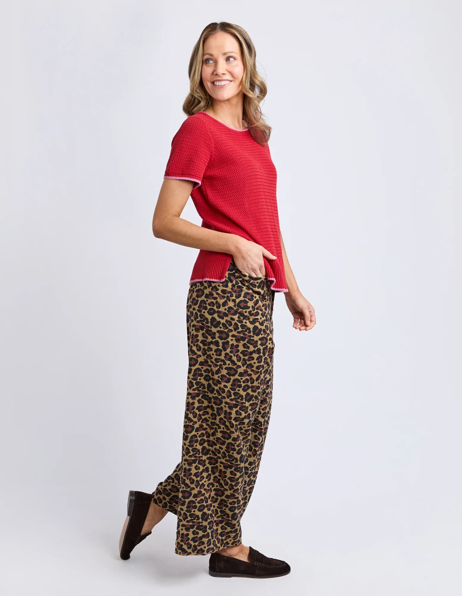 Camellia Short Sleeve Knit Cranberry - Image 7