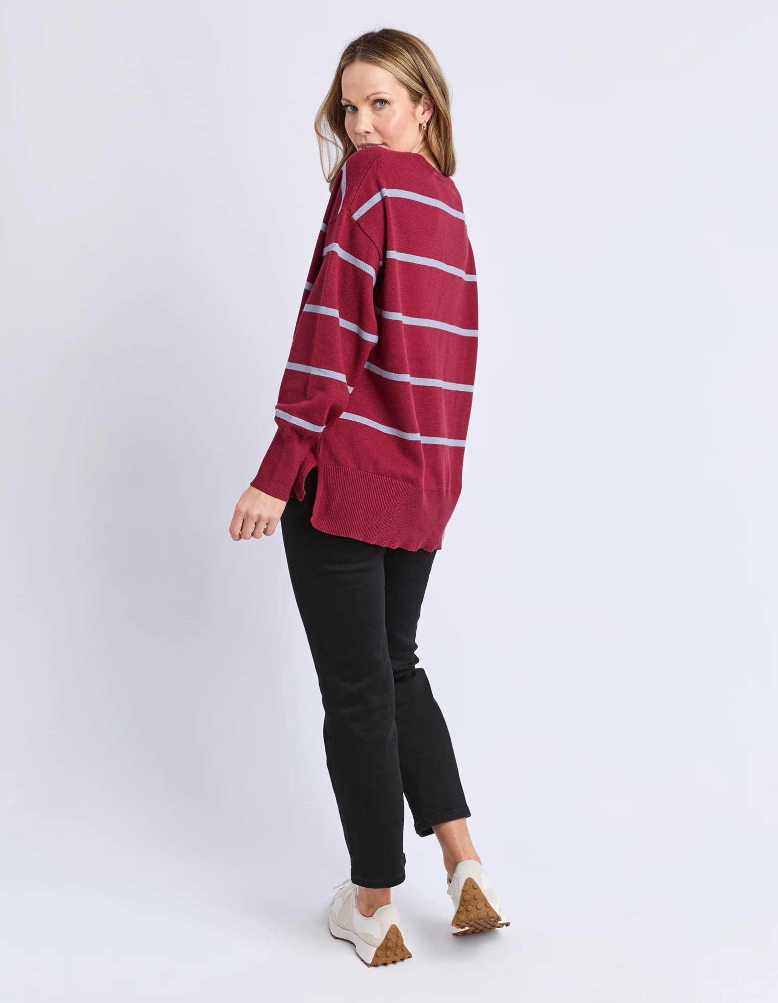 Charli Stripe Knit Maroon - Image 11