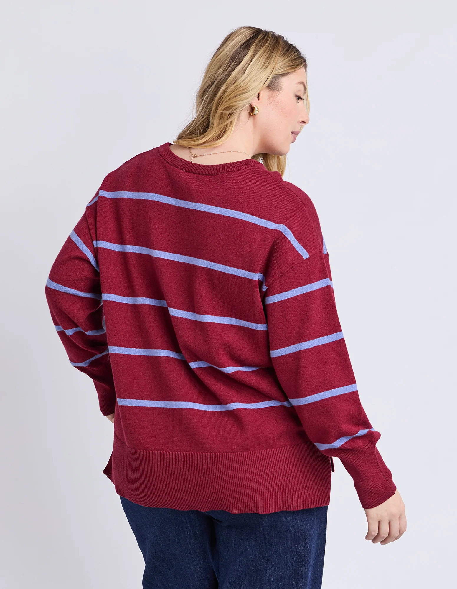 Charli Stripe Knit Maroon - Image 4