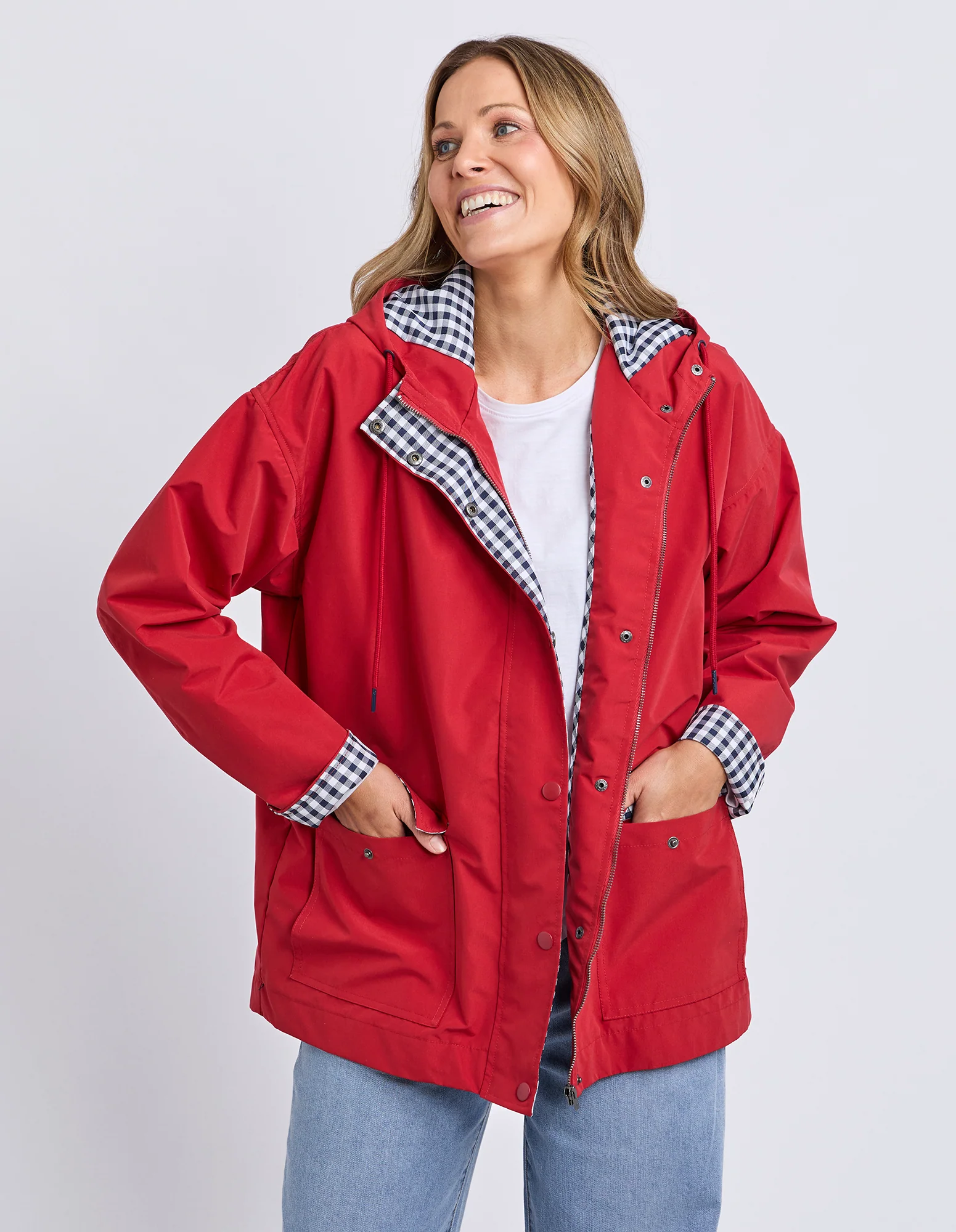 Chelsea Rain Coat Cranberry